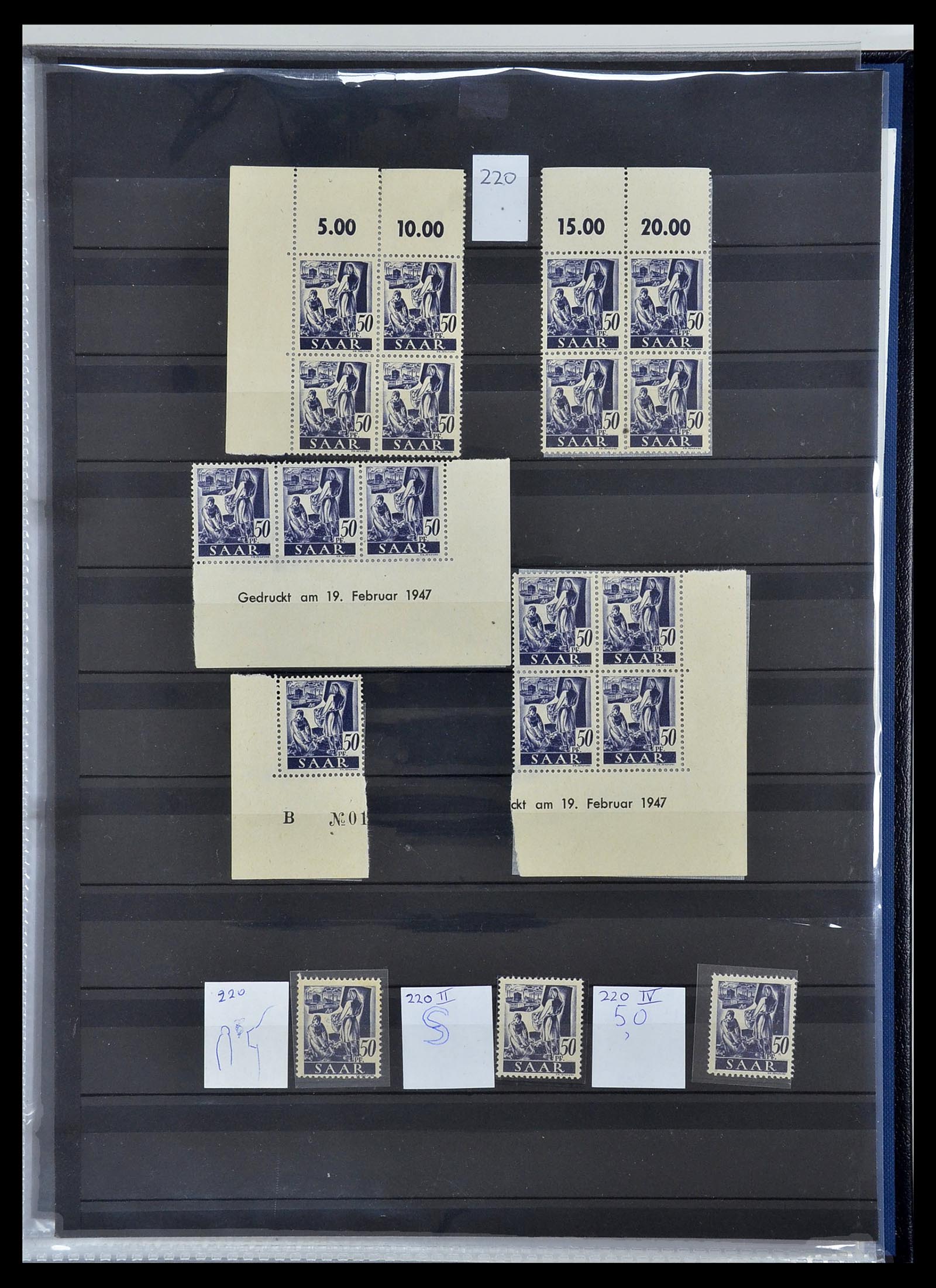 34435 020 - Postzegelverzameling 34435 Saar 1947-1959.
