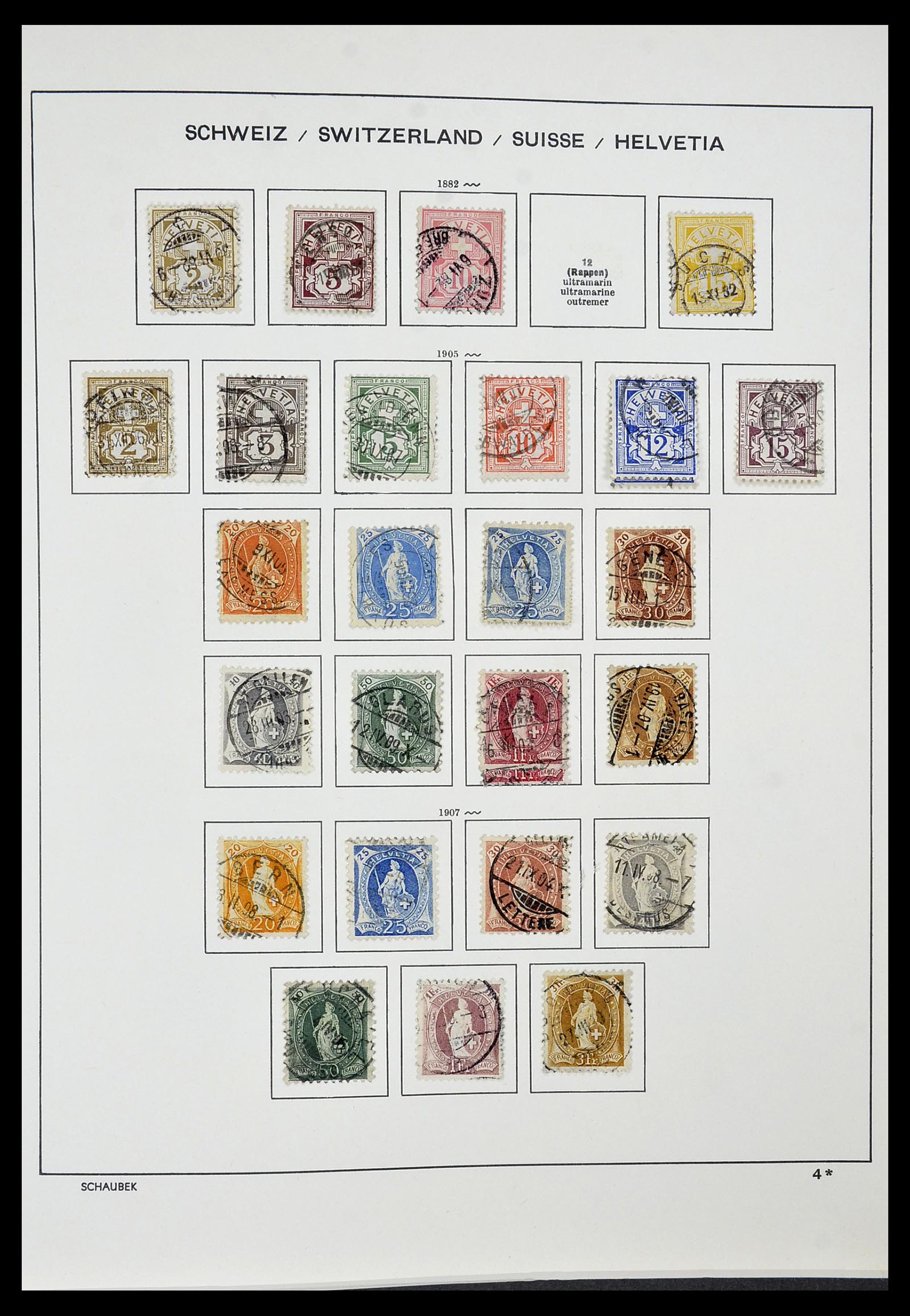 34436 004 - Stamp Collection 34436 Switzerland 1854-2016.