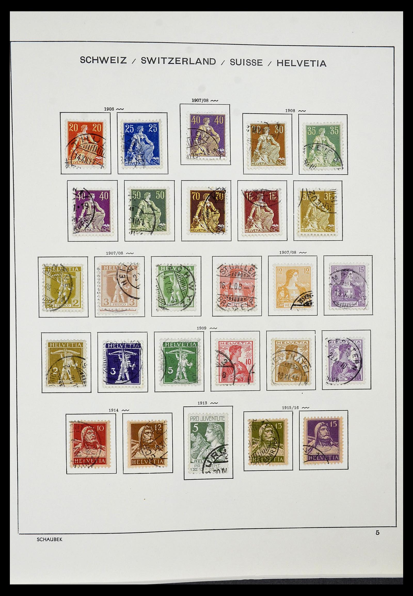 34436 005 - Stamp Collection 34436 Switzerland 1854-2016.