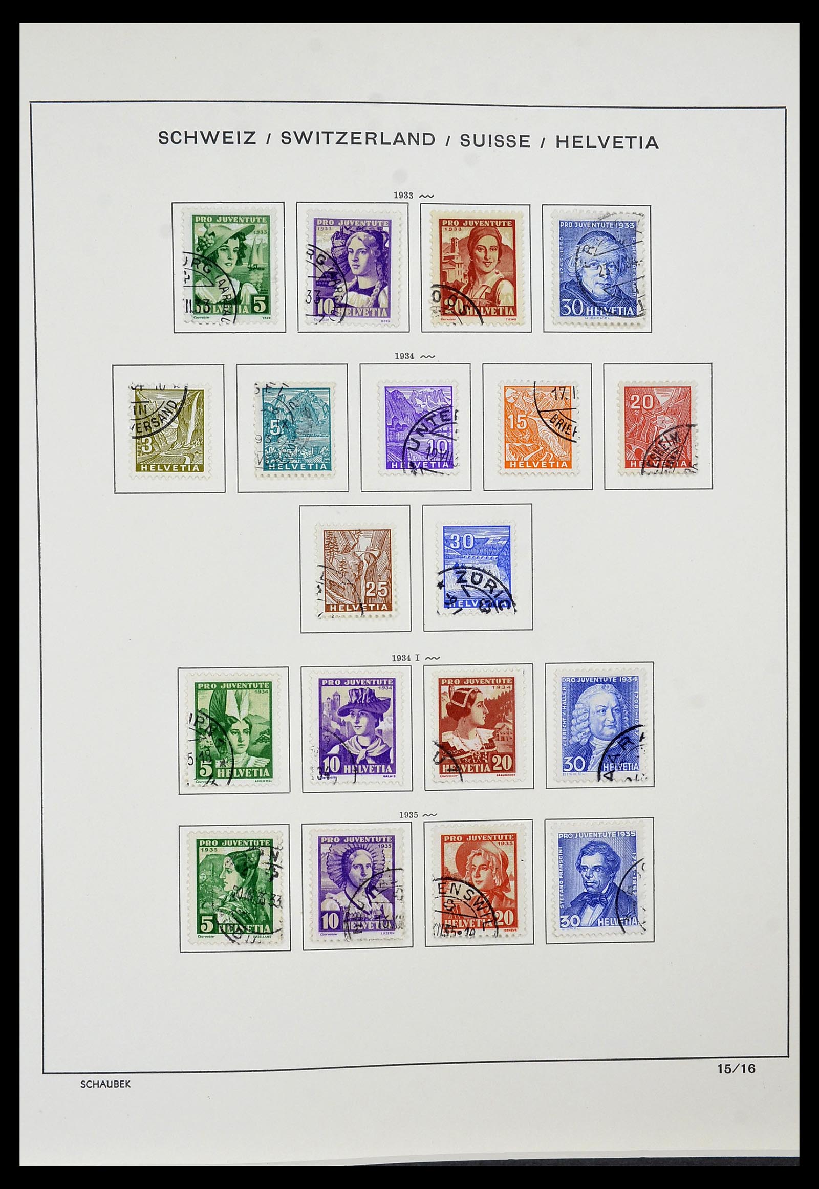 34436 012 - Stamp Collection 34436 Switzerland 1854-2016.