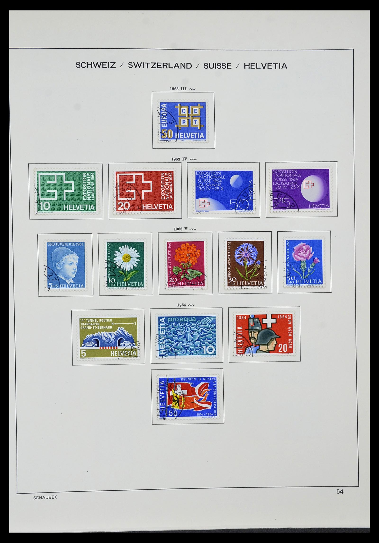 34436 049 - Stamp Collection 34436 Switzerland 1854-2016.