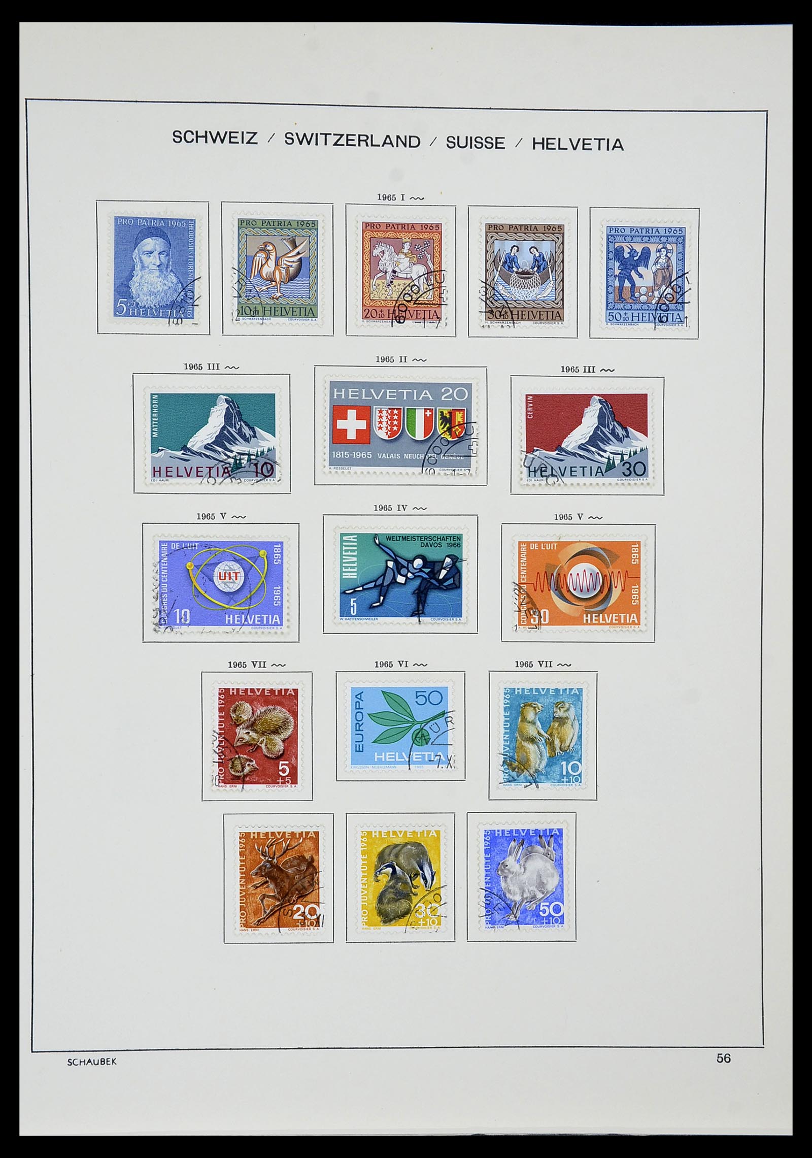 34436 052 - Stamp Collection 34436 Switzerland 1854-2016.