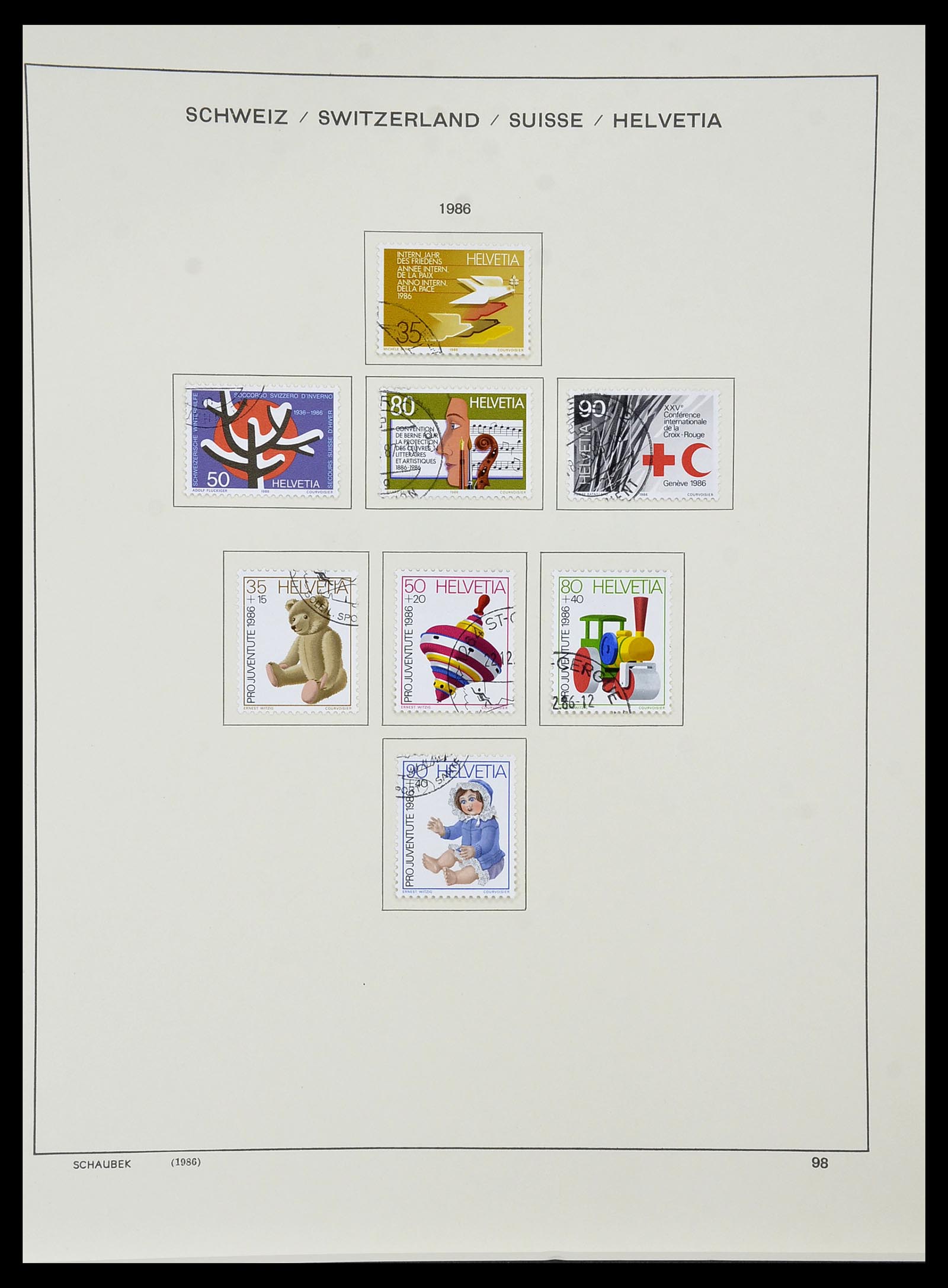 34436 100 - Stamp Collection 34436 Switzerland 1854-2016.