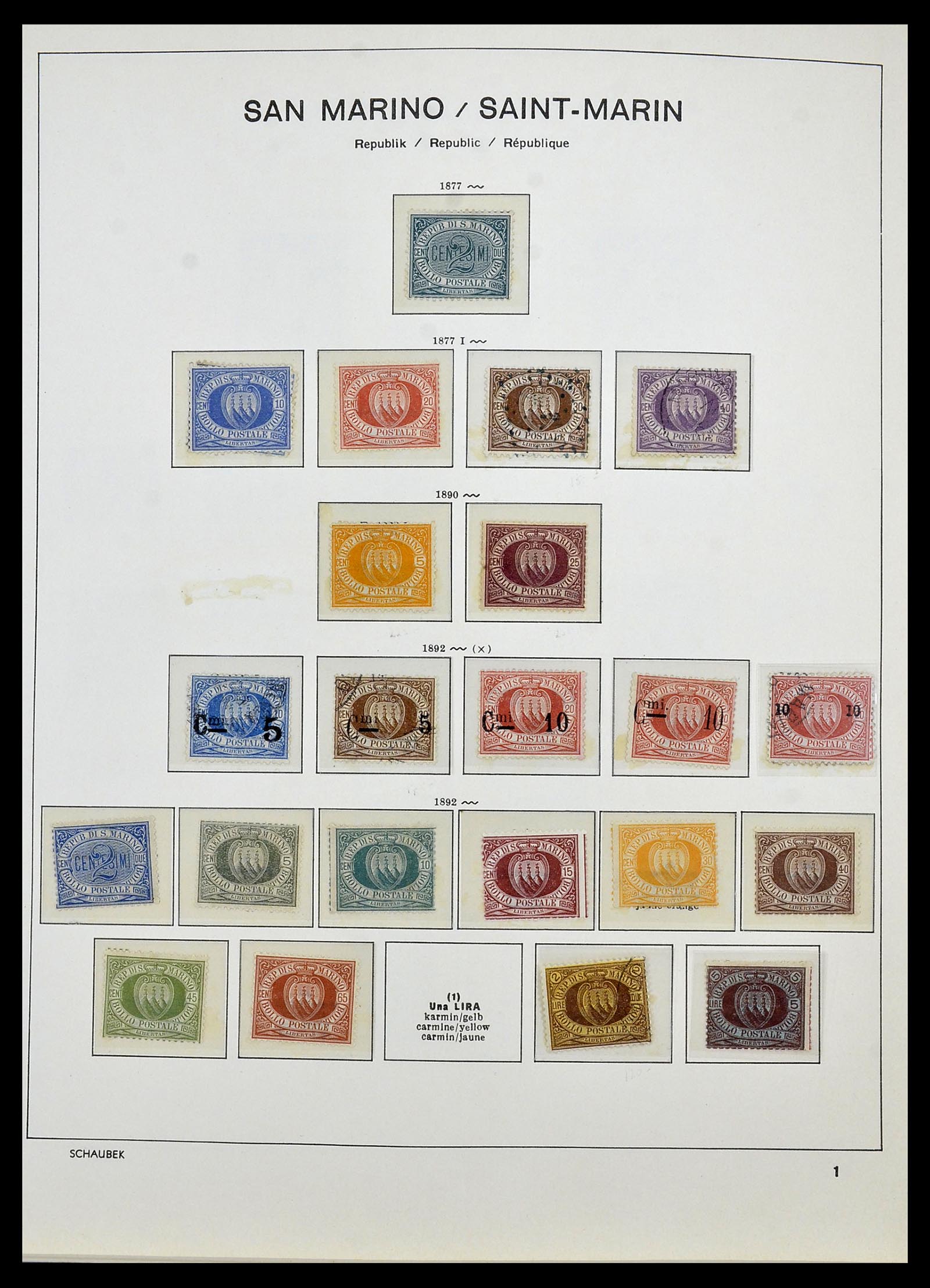 34439 001 - Postzegelverzameling 34439 San Marino 1877-1977.