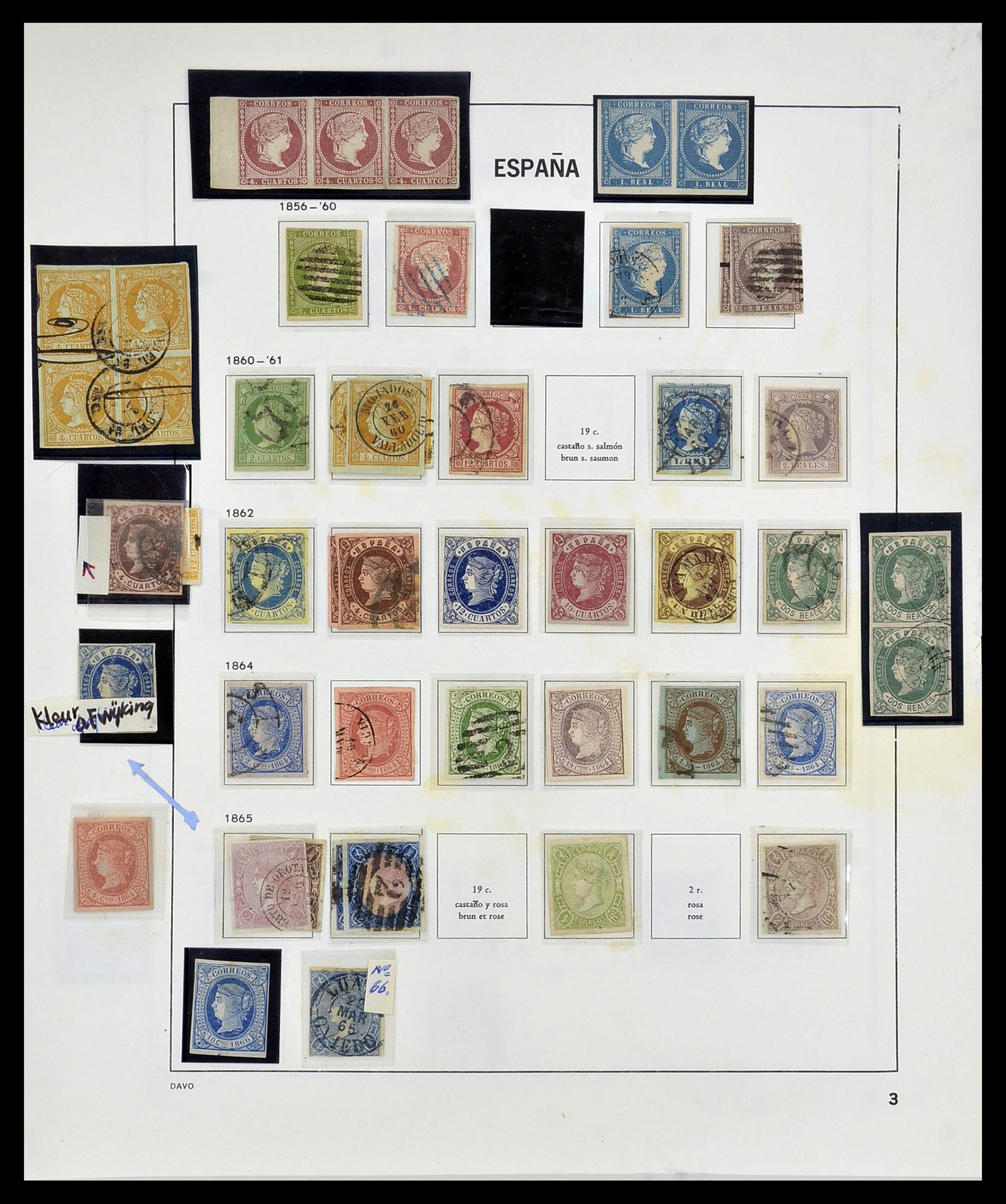 34440 003 - Postzegelverzameling 34440 Spanje 1850-1969.
