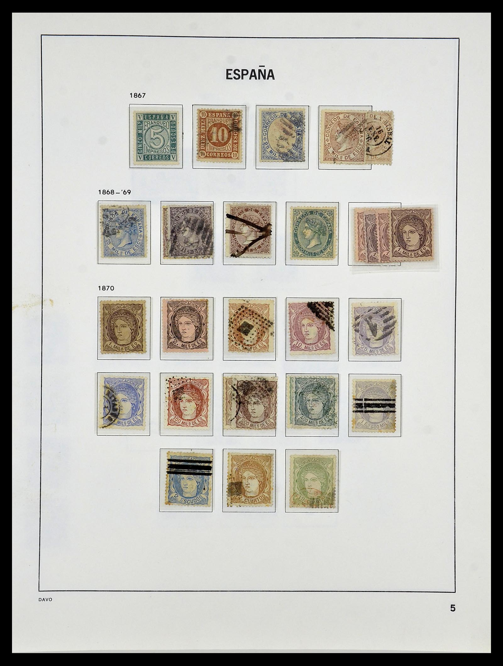 34440 005 - Postzegelverzameling 34440 Spanje 1850-1969.