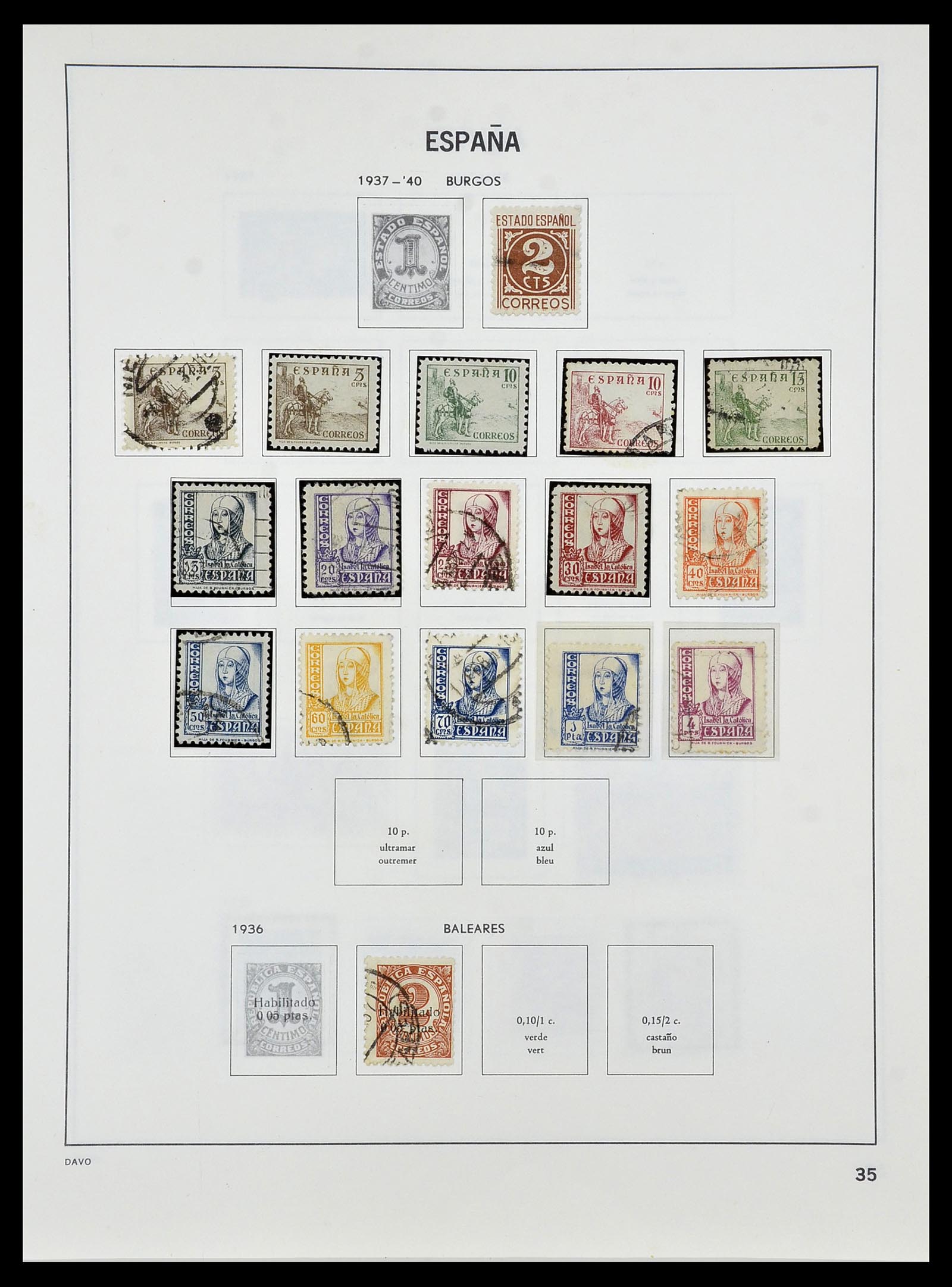 34440 036 - Postzegelverzameling 34440 Spanje 1850-1969.