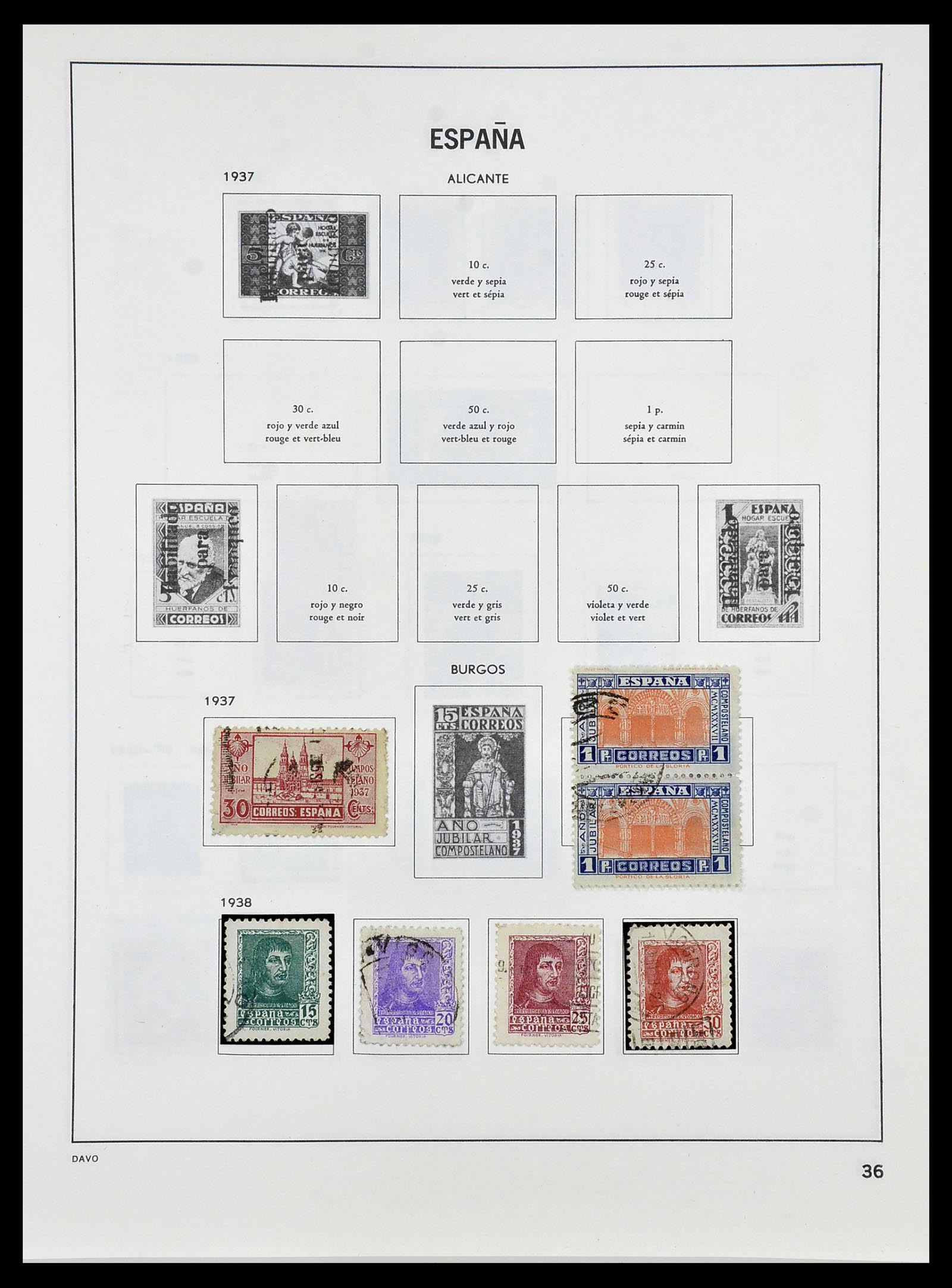 34440 037 - Postzegelverzameling 34440 Spanje 1850-1969.