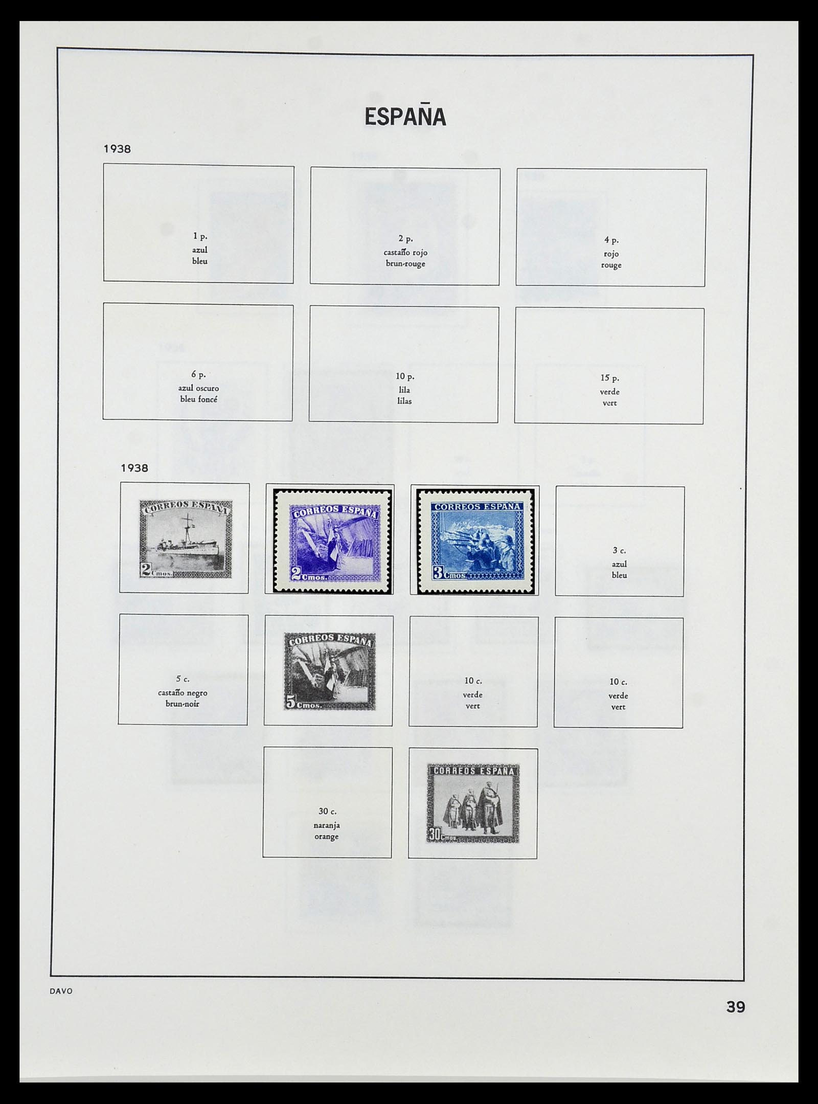 34440 040 - Postzegelverzameling 34440 Spanje 1850-1969.