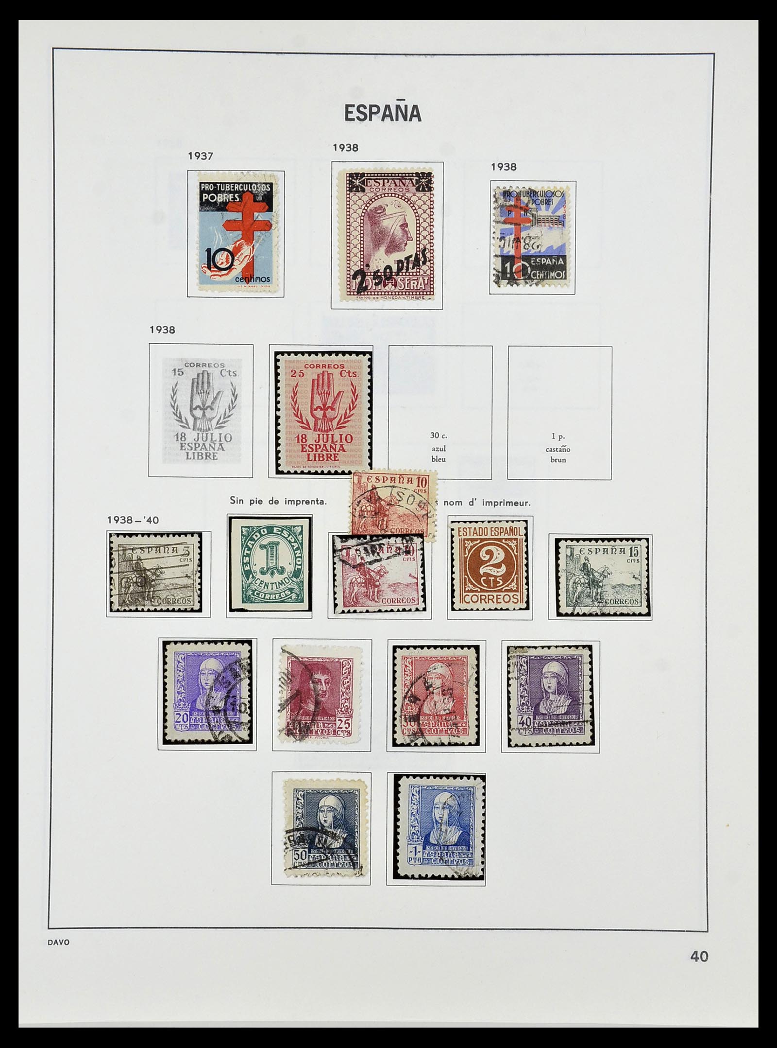 34440 041 - Postzegelverzameling 34440 Spanje 1850-1969.