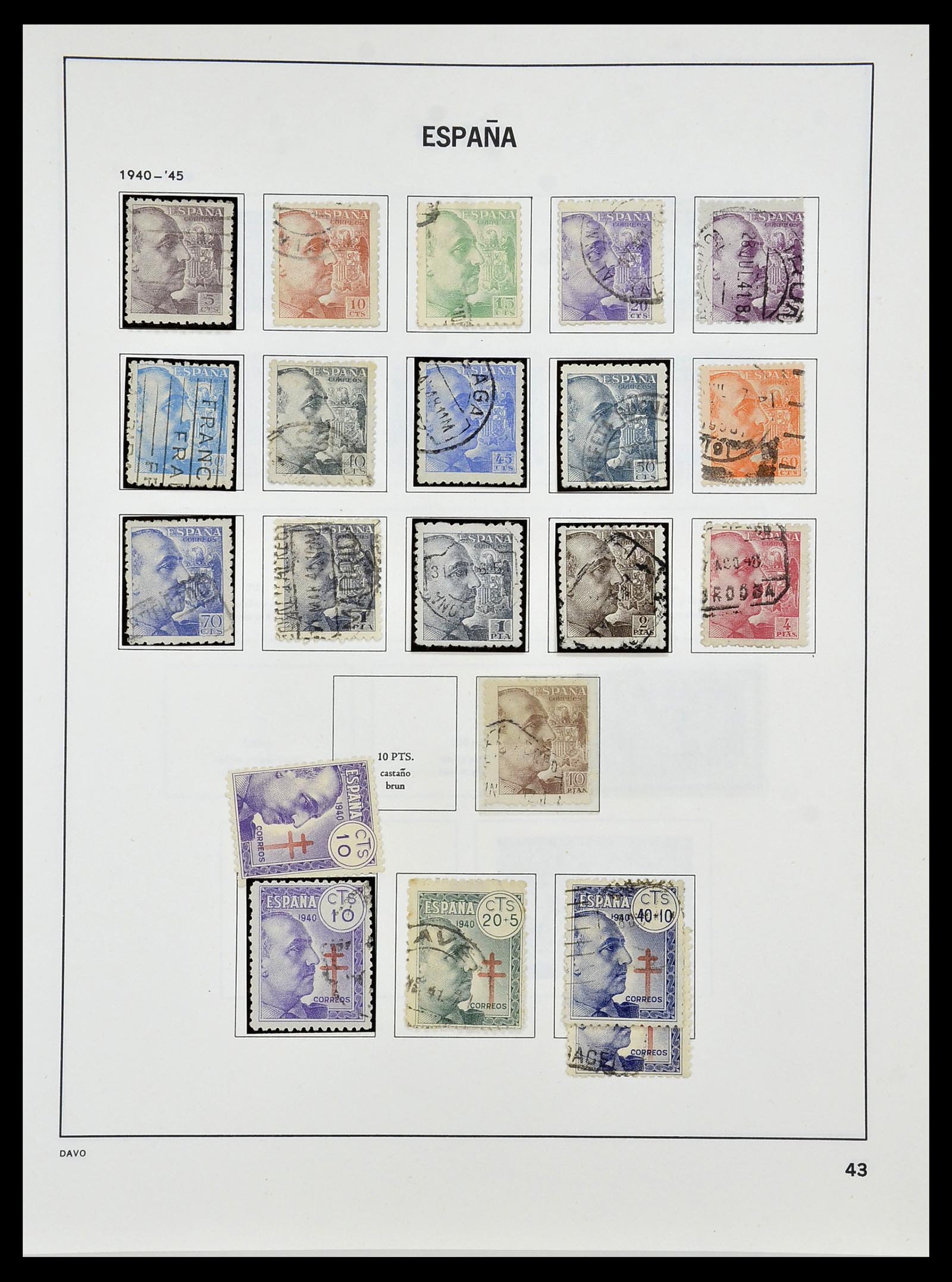 34440 044 - Postzegelverzameling 34440 Spanje 1850-1969.