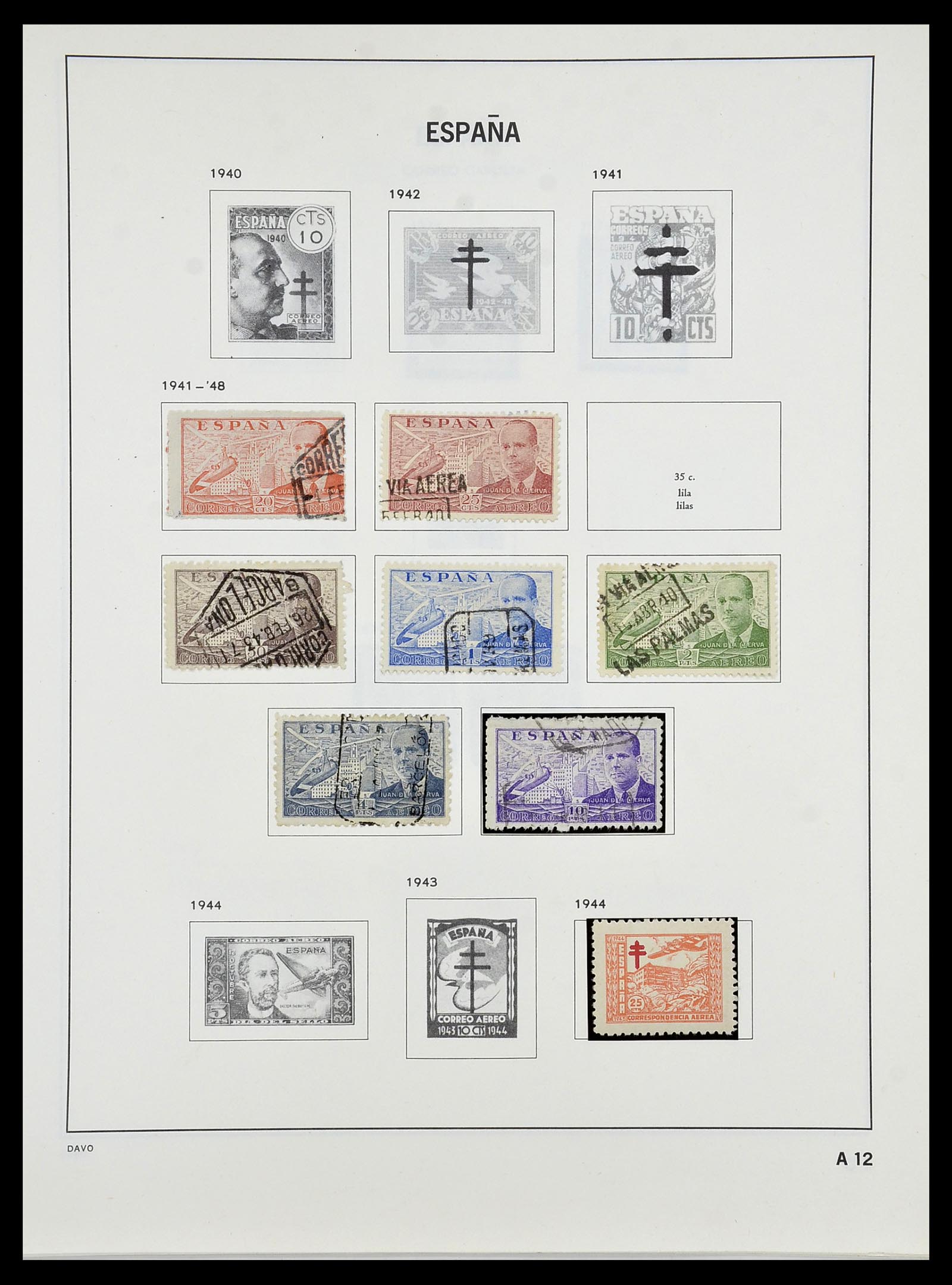 34440 059 - Postzegelverzameling 34440 Spanje 1850-1969.