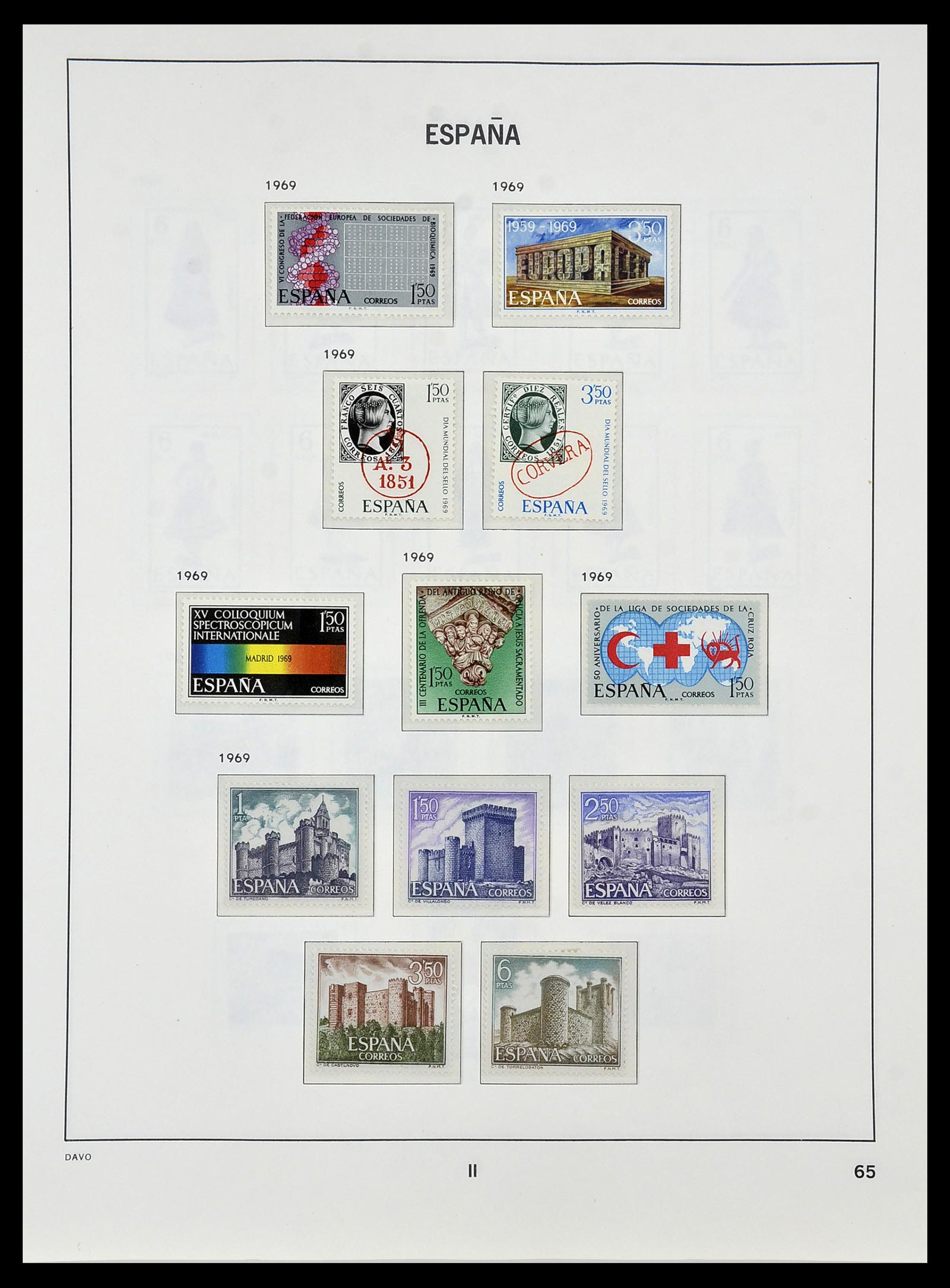 34440 142 - Postzegelverzameling 34440 Spanje 1850-1969.