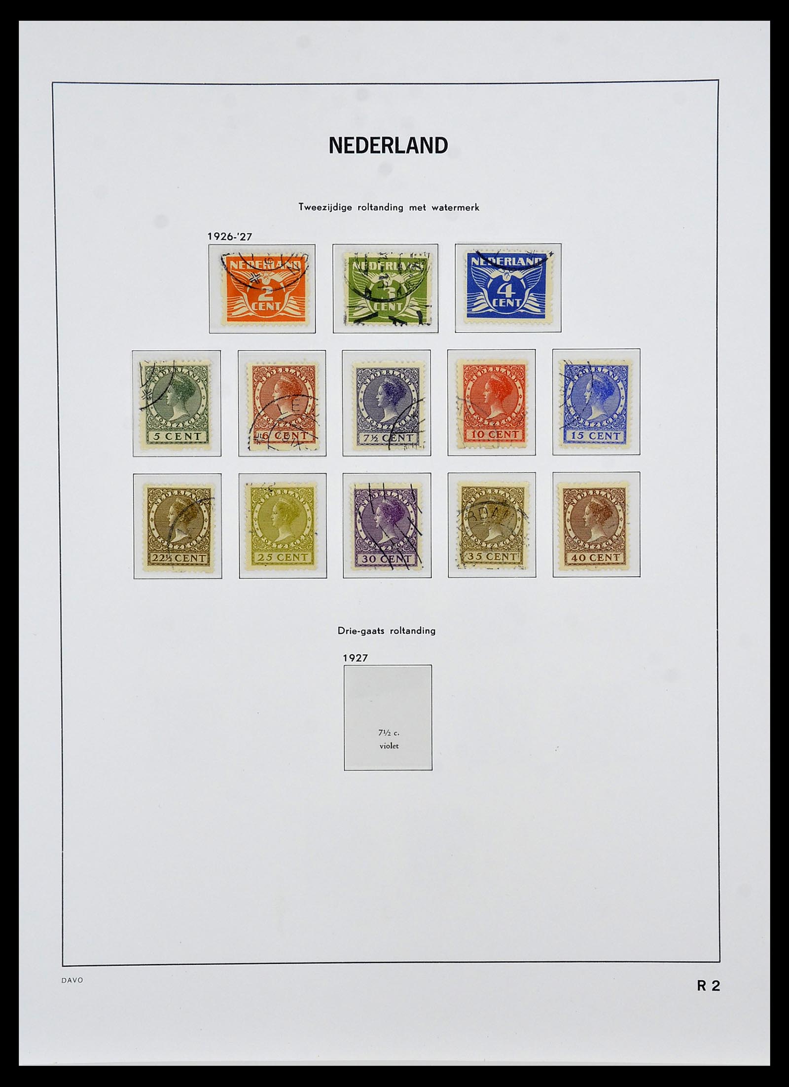 34442 002 - Postzegelverzameling 34442 Nederland roltanding 1925-1933.