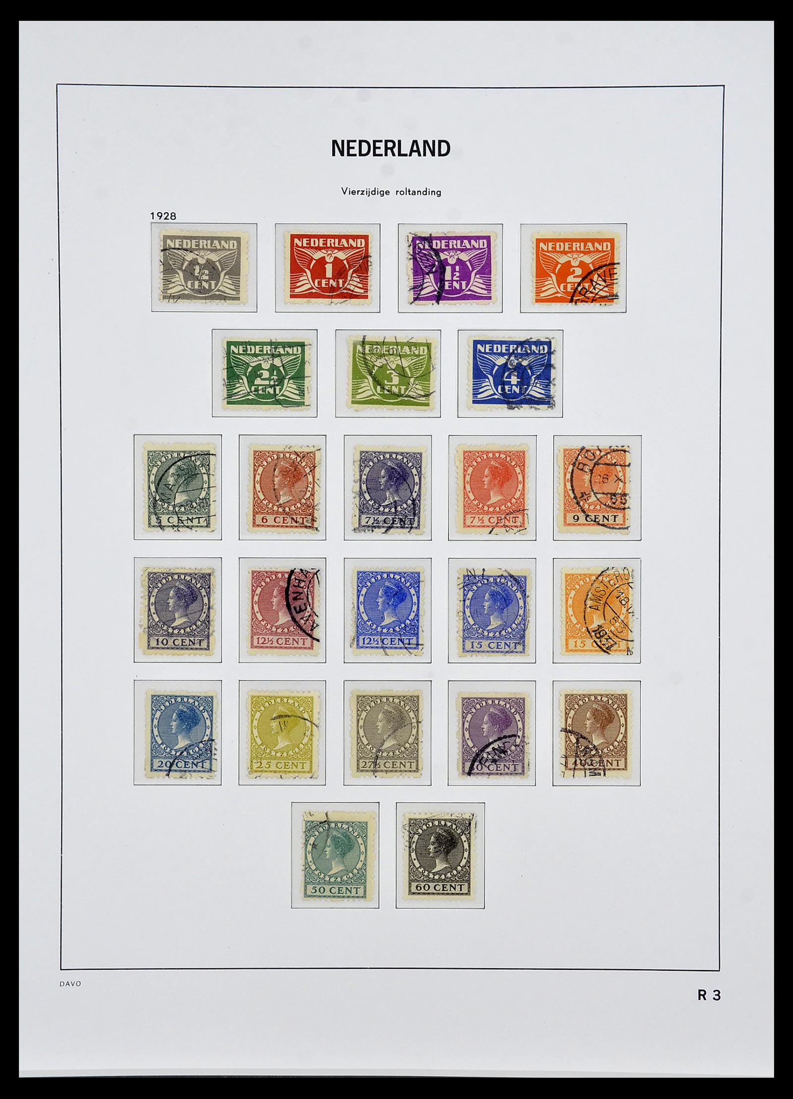34442 003 - Postzegelverzameling 34442 Nederland roltanding 1925-1933.