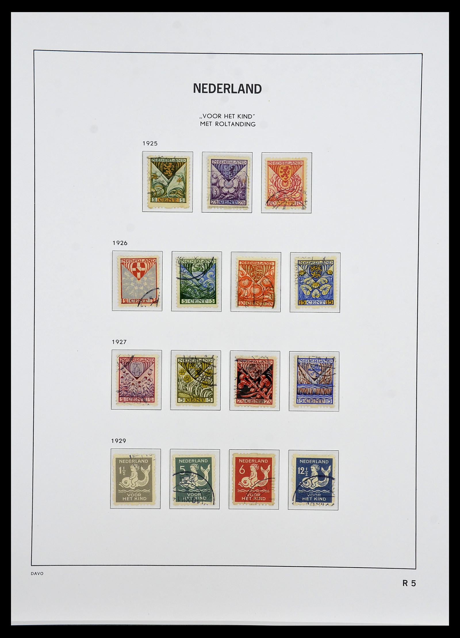 34442 005 - Postzegelverzameling 34442 Nederland roltanding 1925-1933.