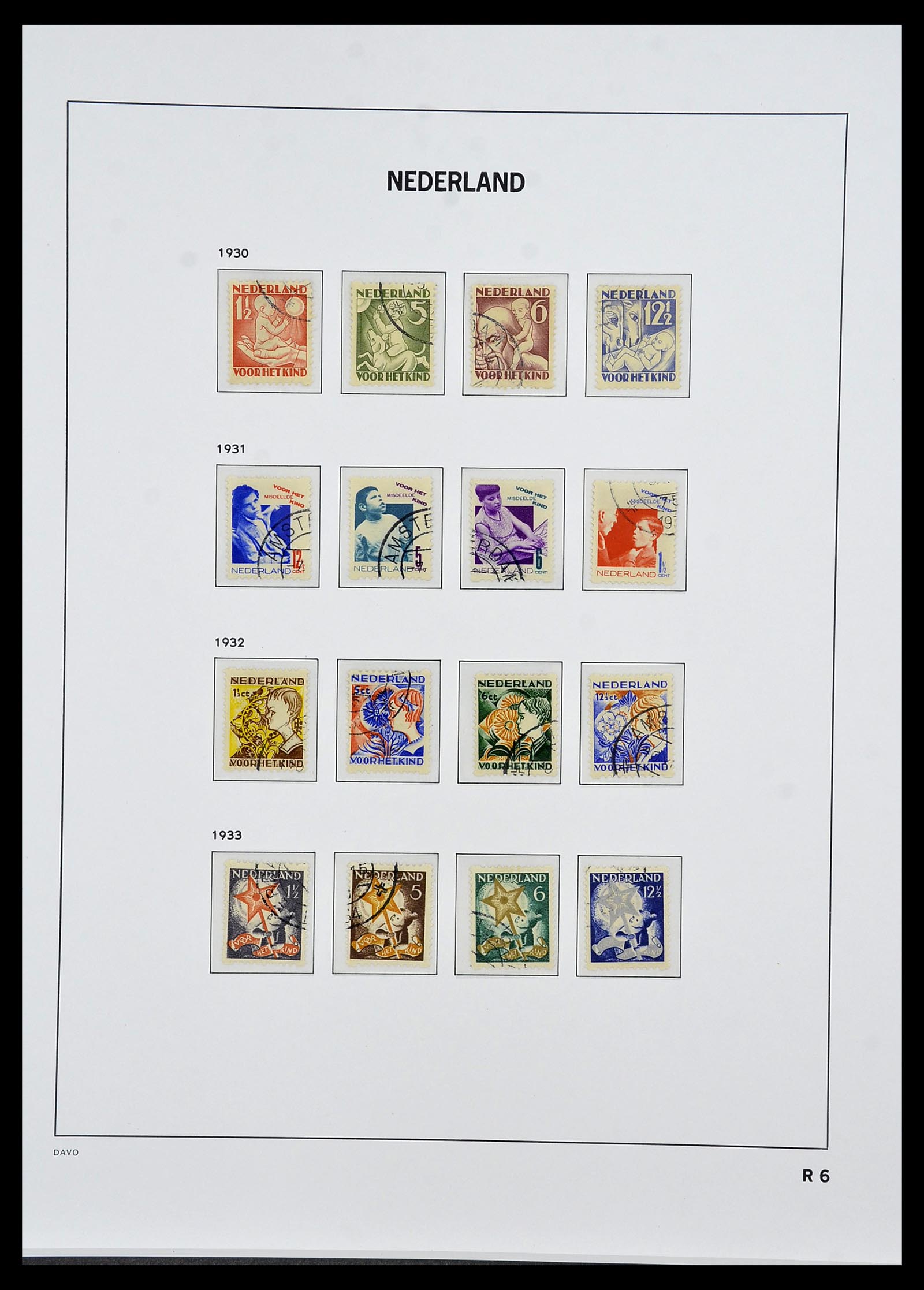 34442 006 - Postzegelverzameling 34442 Nederland roltanding 1925-1933.