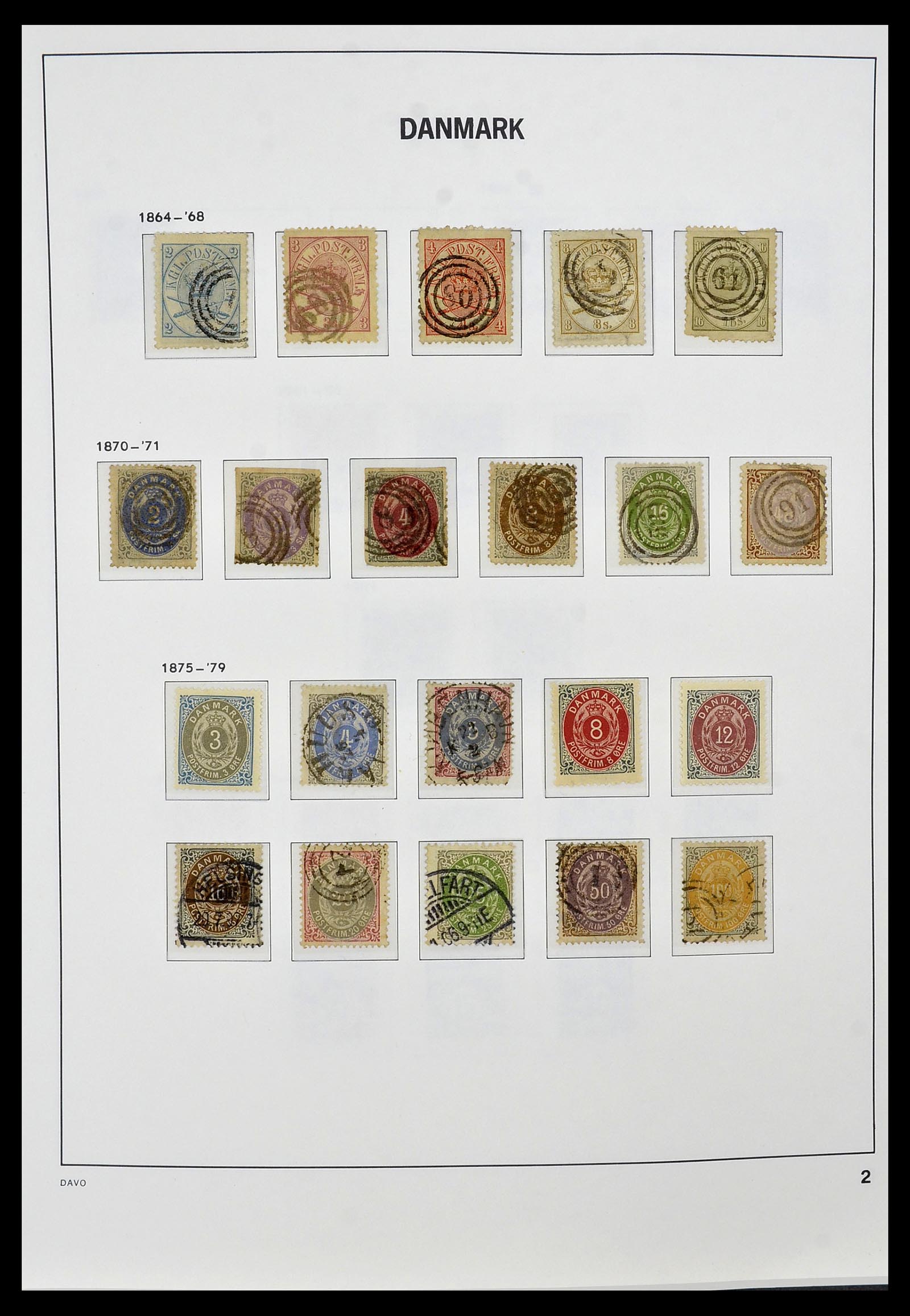 34448 002 - Postzegelverzameling 34448 Denemarken 1851-1999.