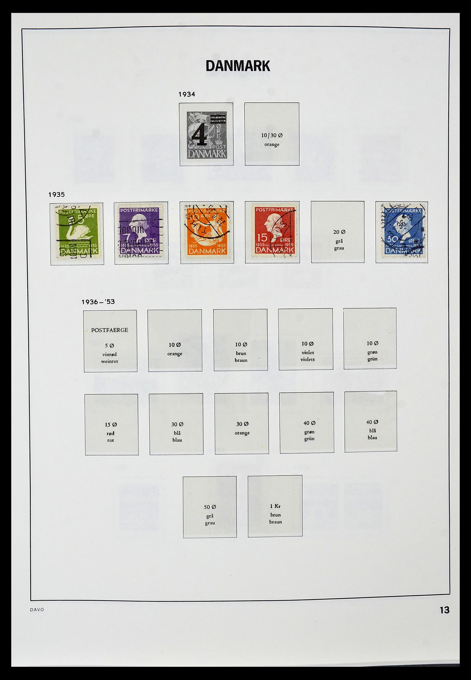 34448 012 - Postzegelverzameling 34448 Denemarken 1851-1999.