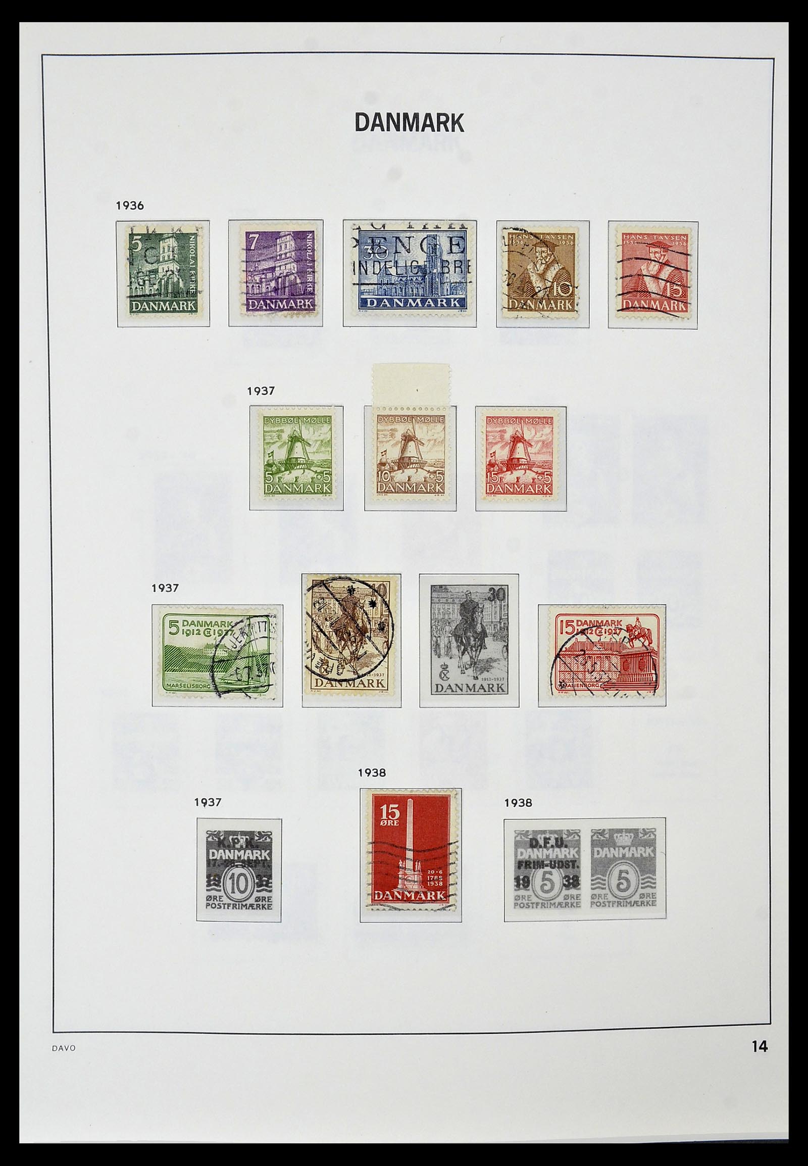 34448 013 - Postzegelverzameling 34448 Denemarken 1851-1999.