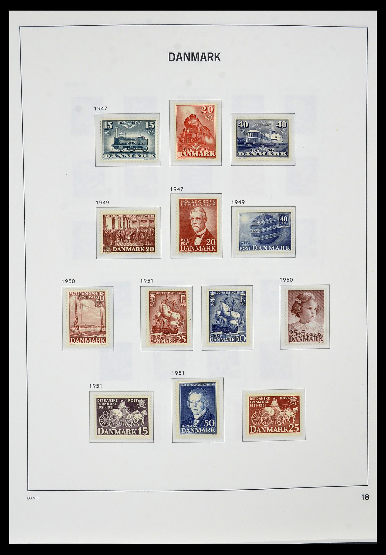 34448 017 - Postzegelverzameling 34448 Denemarken 1851-1999.