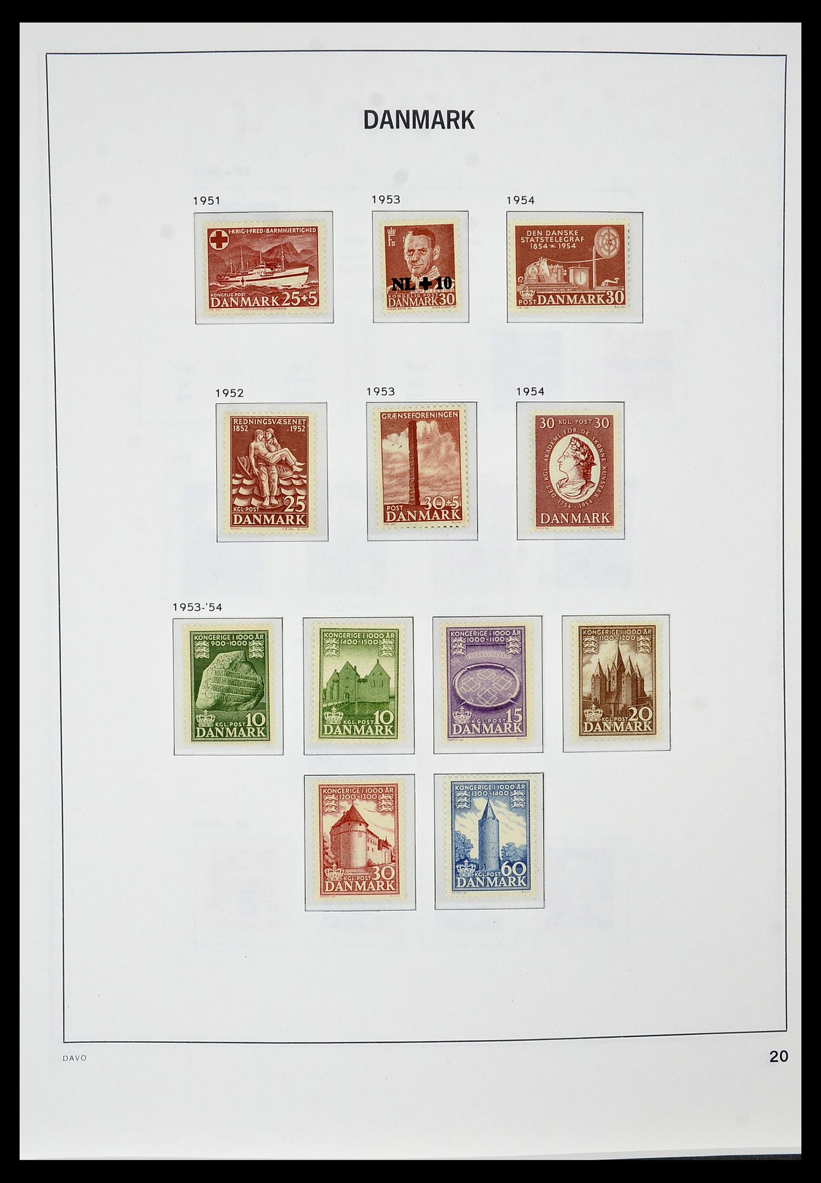 34448 019 - Postzegelverzameling 34448 Denemarken 1851-1999.