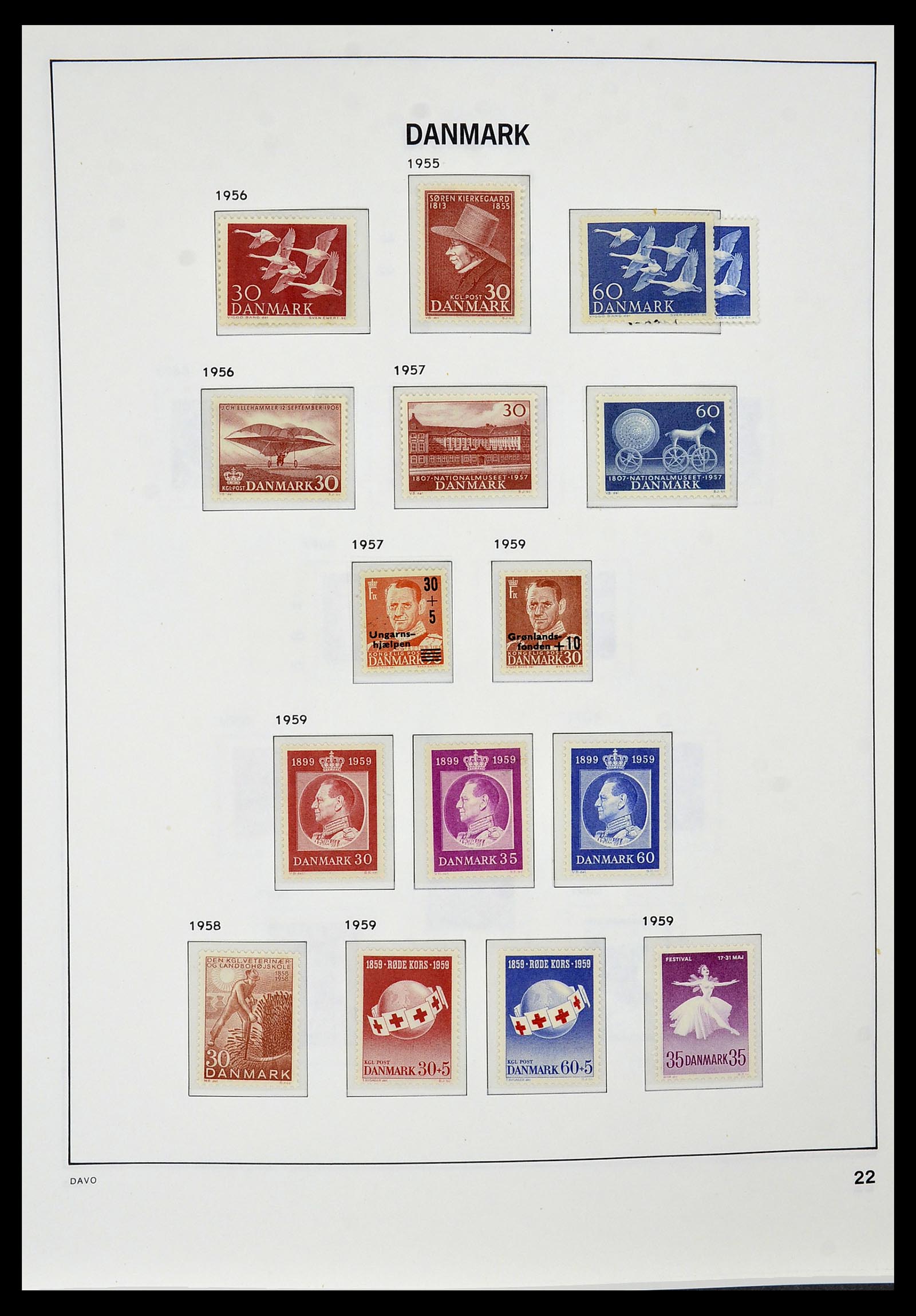 34448 021 - Postzegelverzameling 34448 Denemarken 1851-1999.