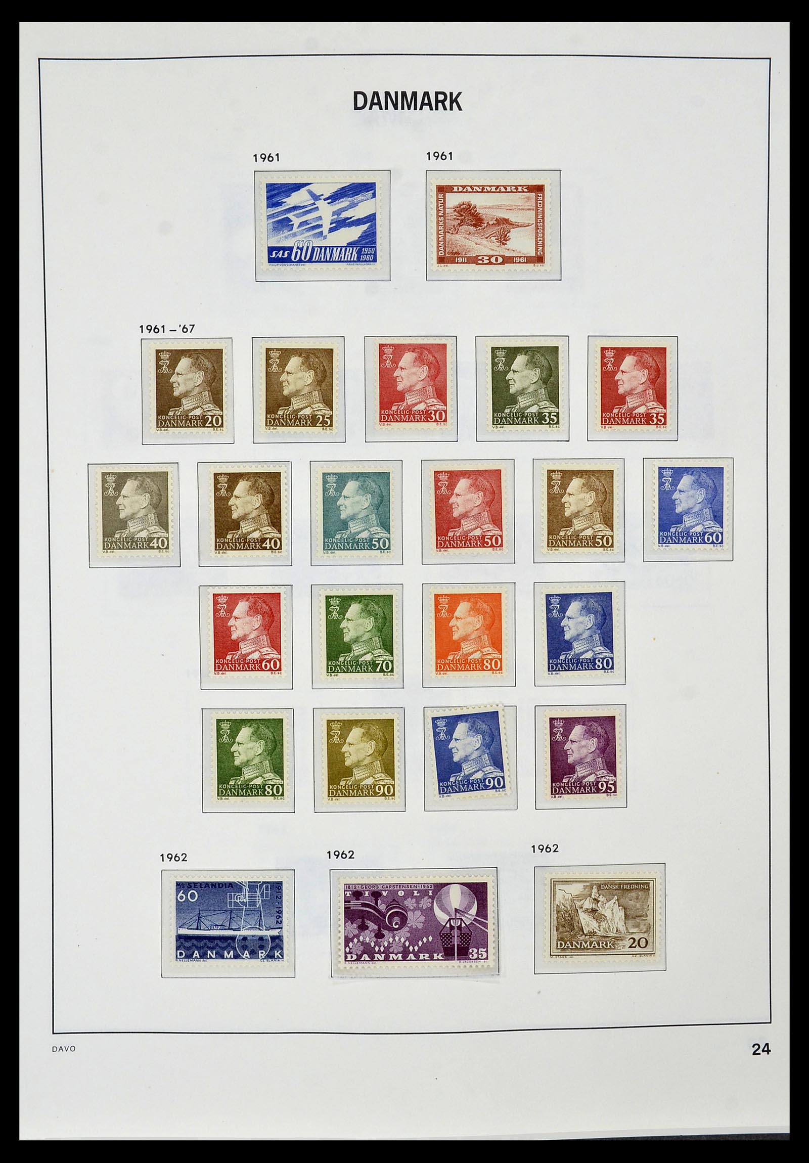 34448 023 - Postzegelverzameling 34448 Denemarken 1851-1999.