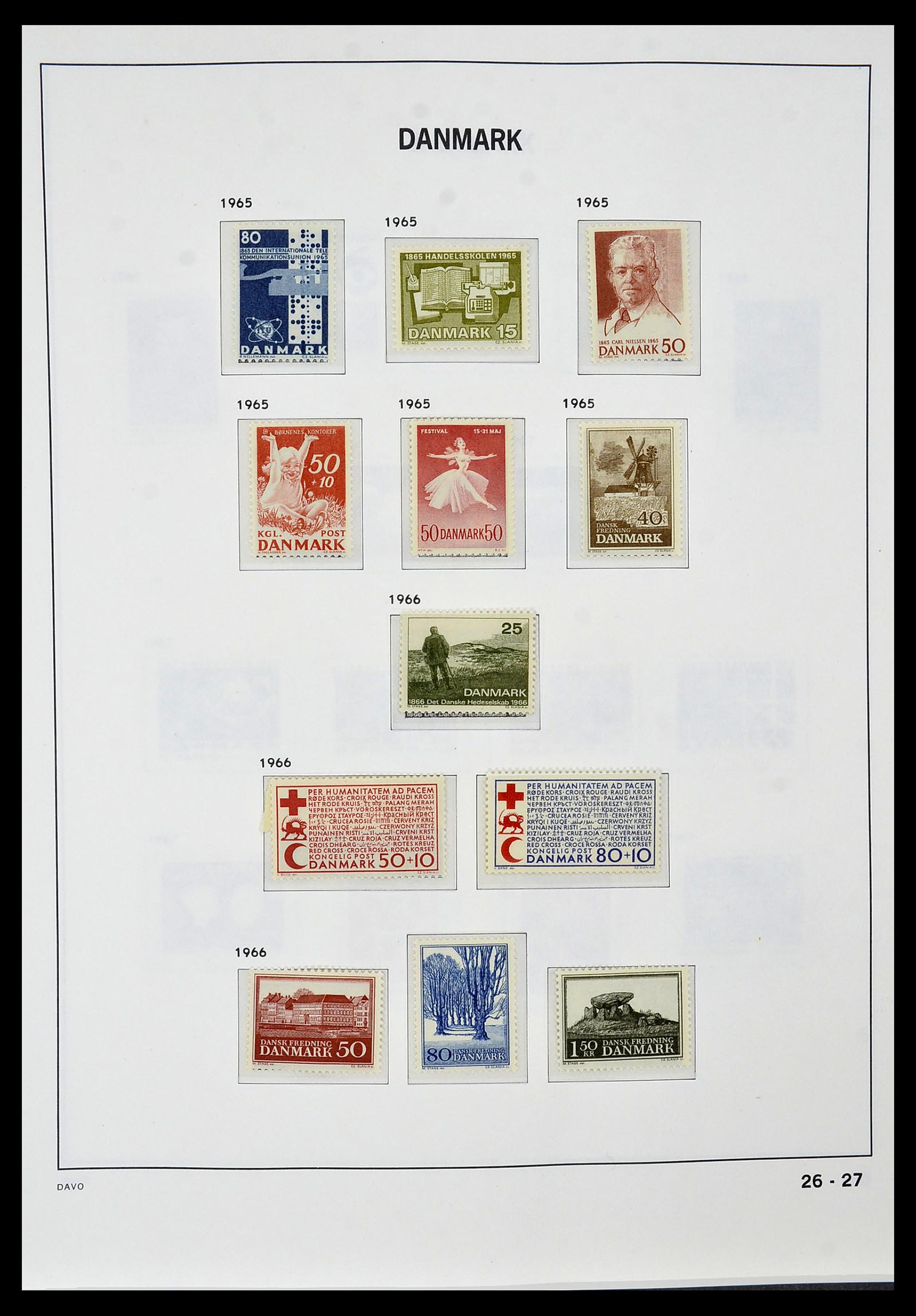 34448 025 - Postzegelverzameling 34448 Denemarken 1851-1999.