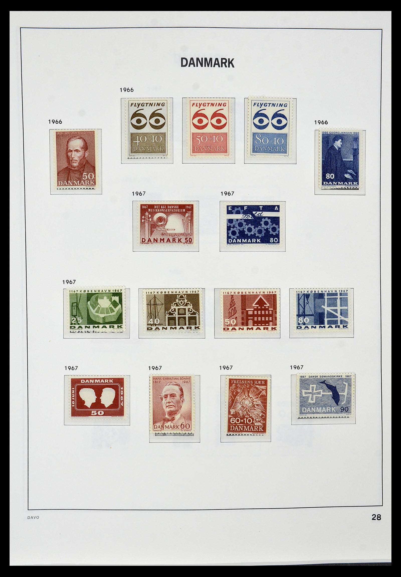 34448 026 - Postzegelverzameling 34448 Denemarken 1851-1999.