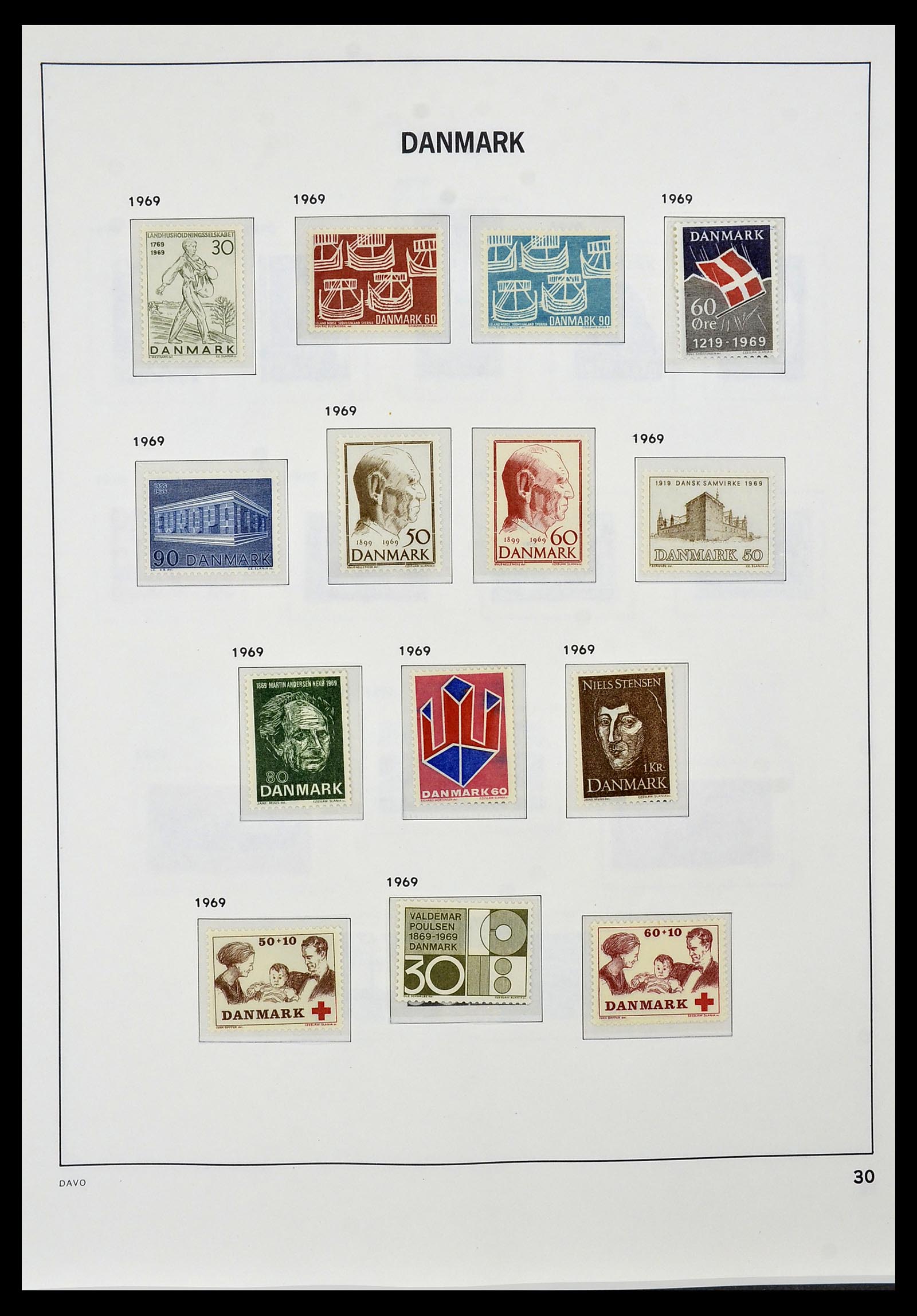 34448 028 - Postzegelverzameling 34448 Denemarken 1851-1999.