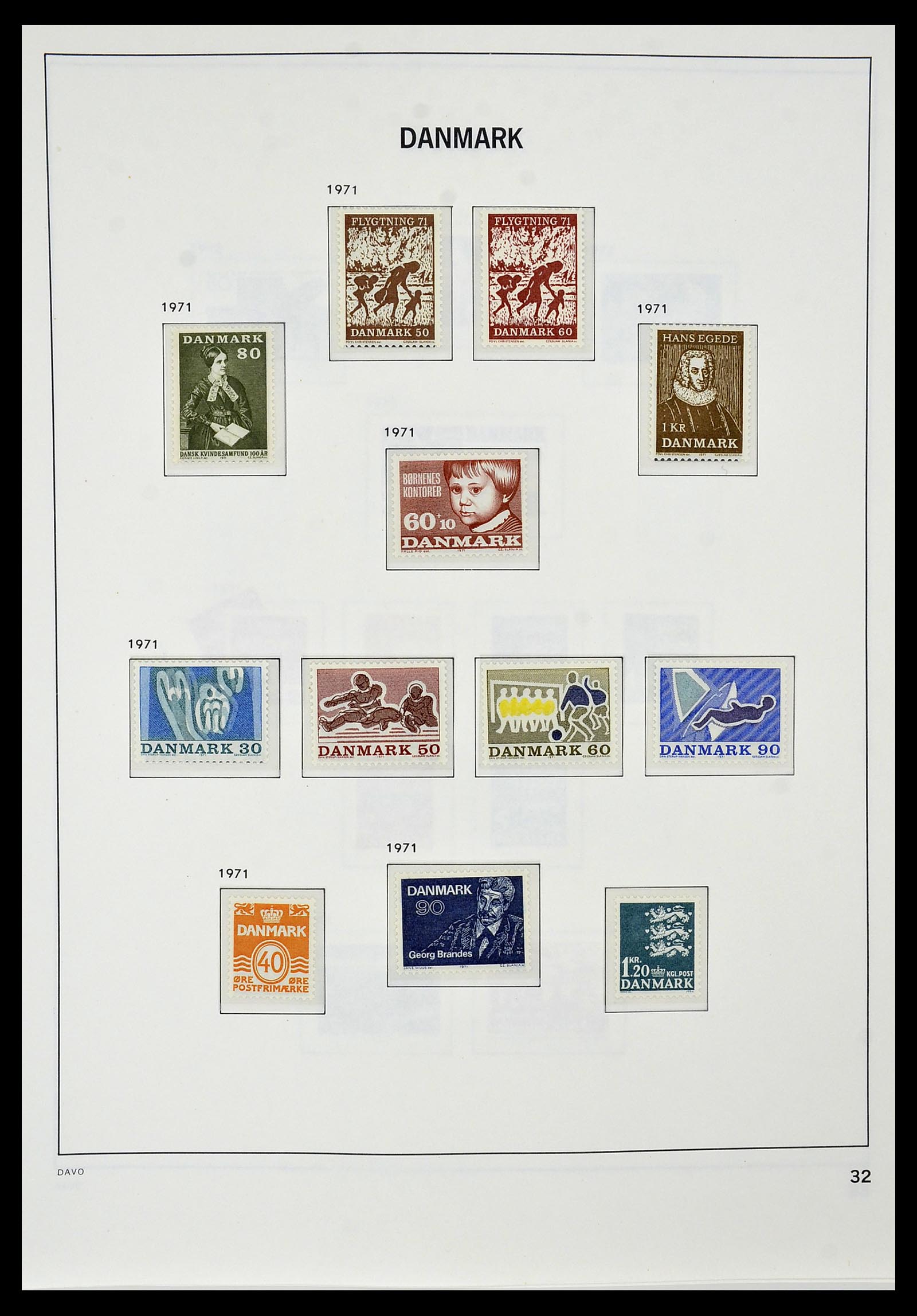 34448 030 - Postzegelverzameling 34448 Denemarken 1851-1999.