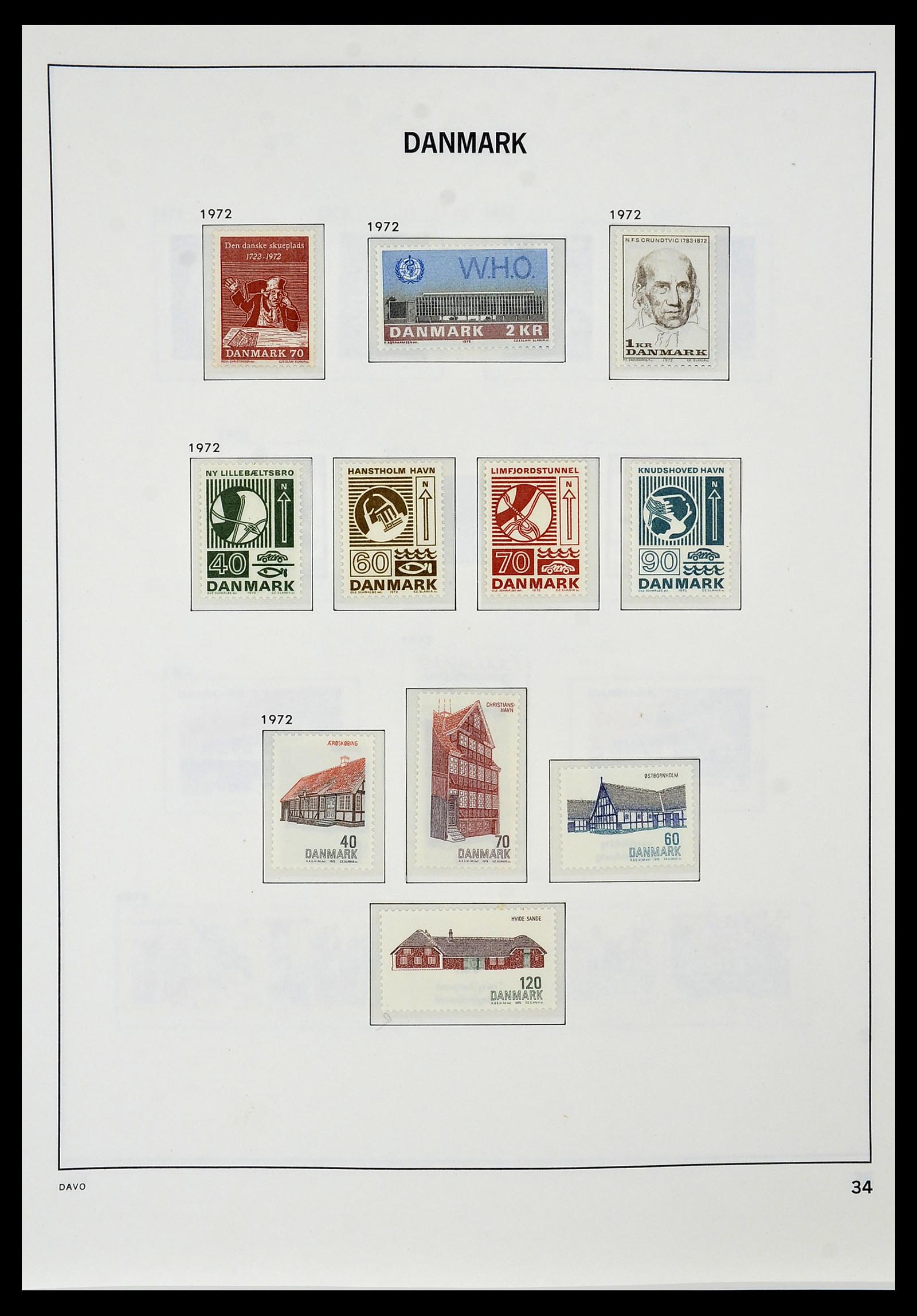 34448 032 - Postzegelverzameling 34448 Denemarken 1851-1999.