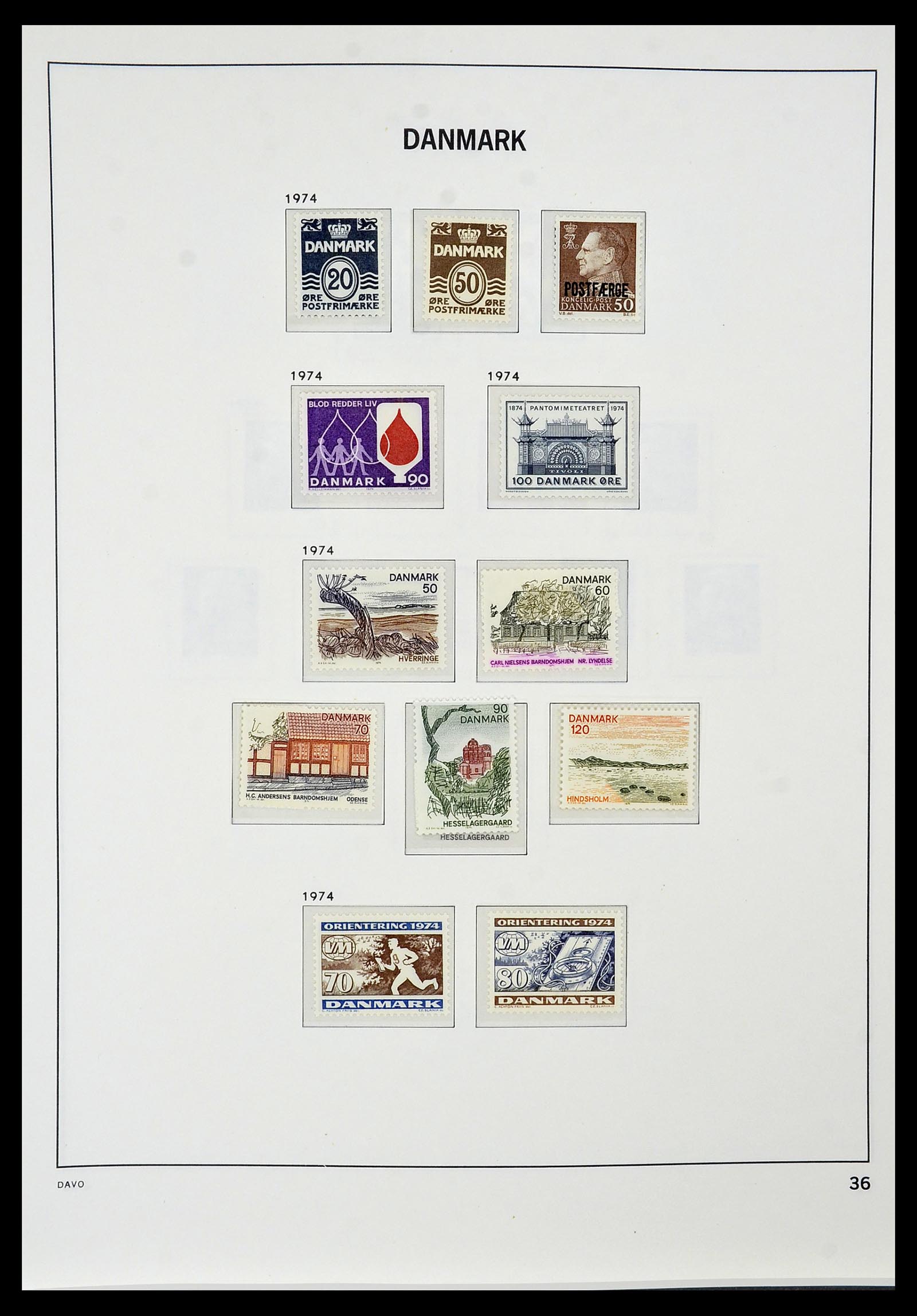 34448 034 - Postzegelverzameling 34448 Denemarken 1851-1999.
