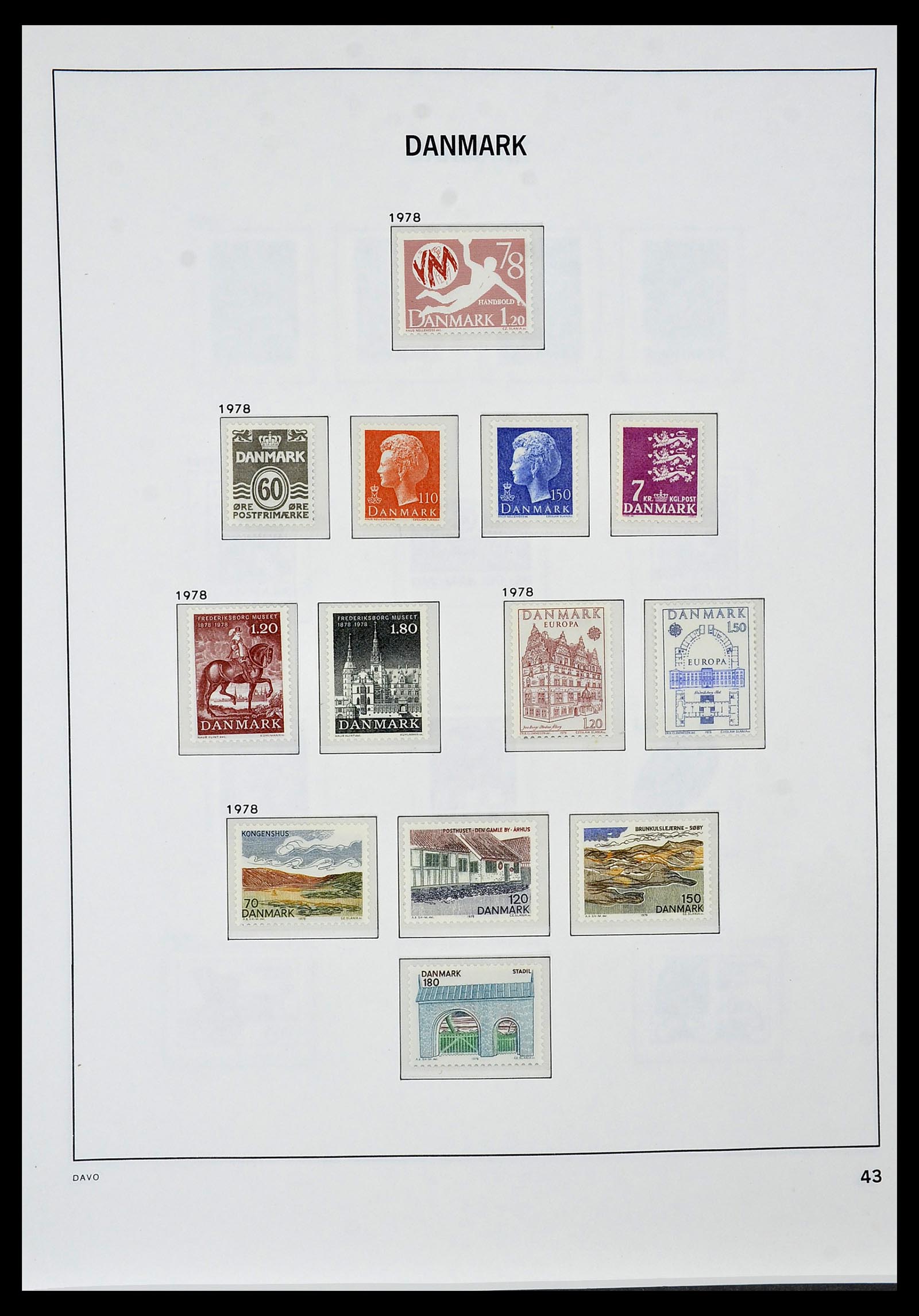 34448 041 - Postzegelverzameling 34448 Denemarken 1851-1999.