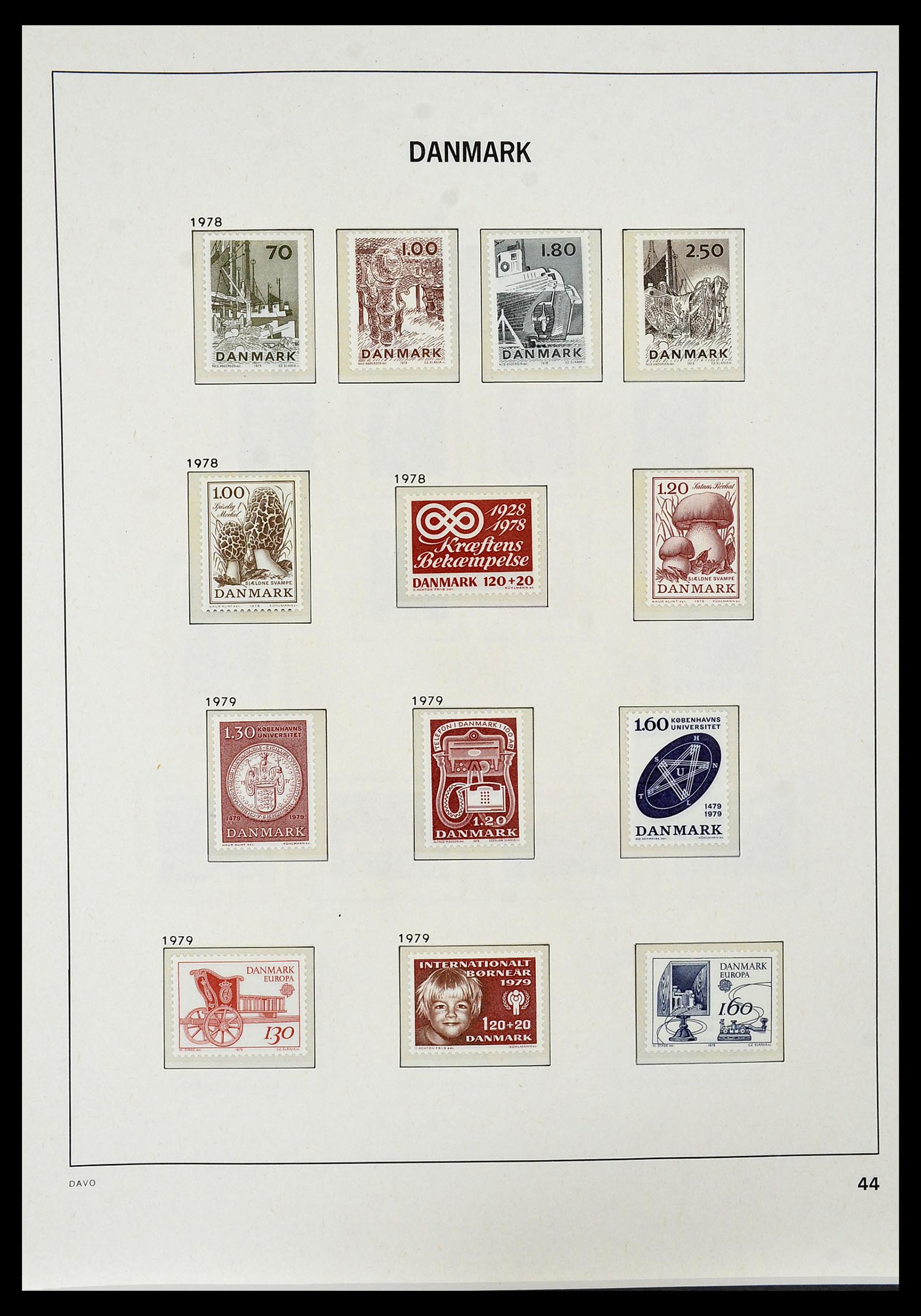 34448 042 - Postzegelverzameling 34448 Denemarken 1851-1999.