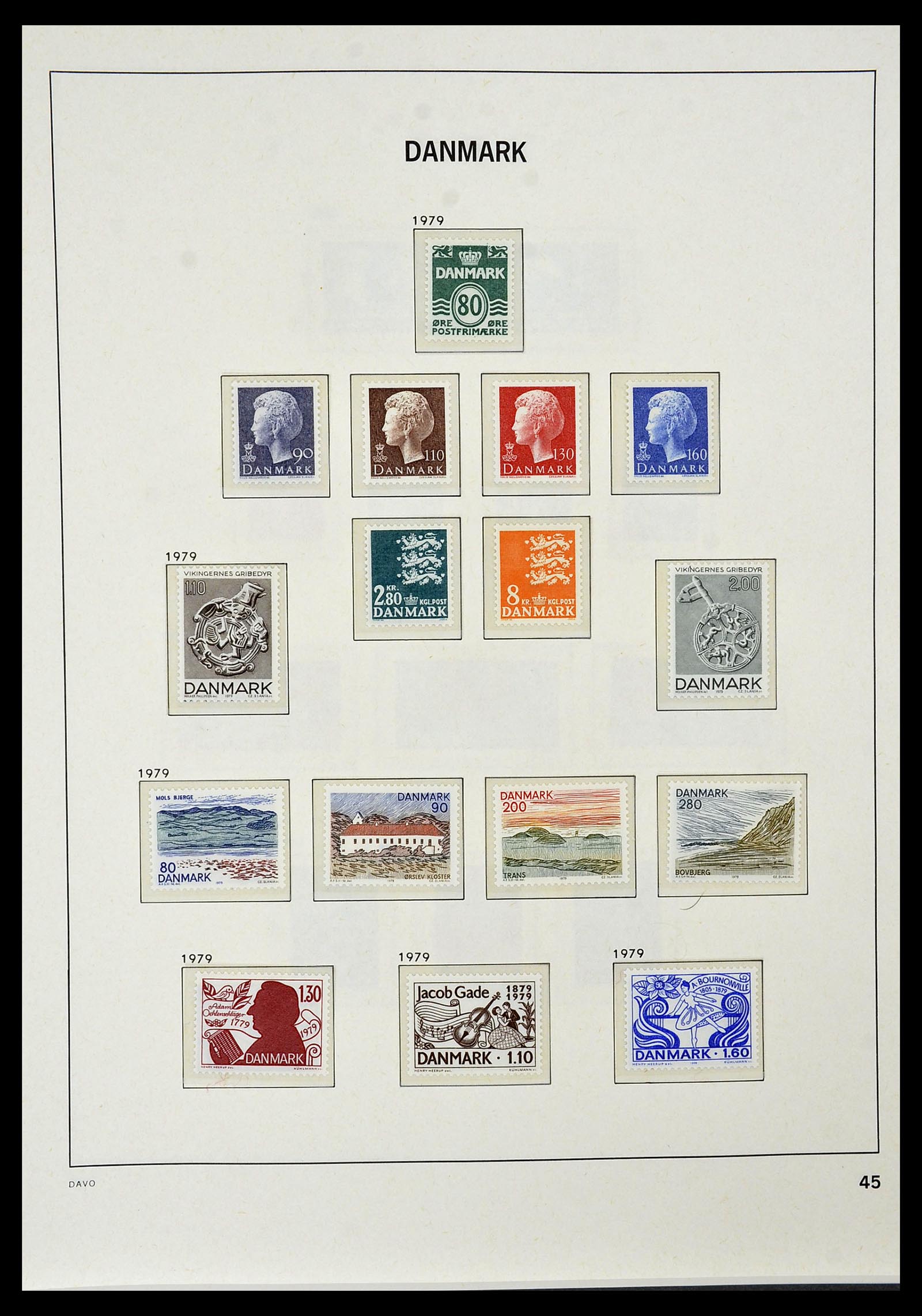34448 043 - Postzegelverzameling 34448 Denemarken 1851-1999.