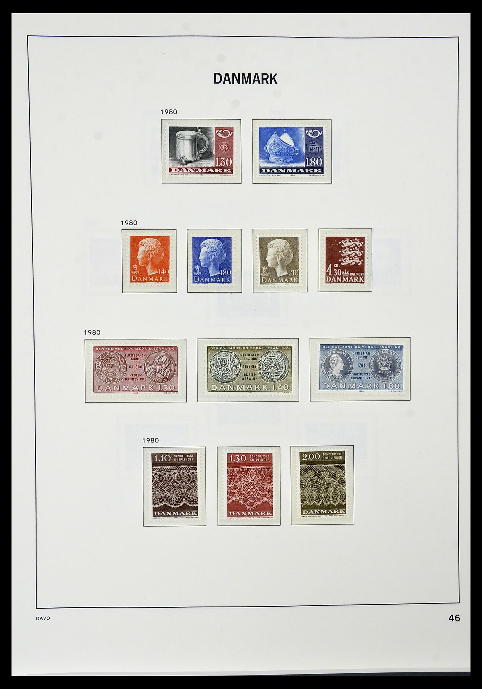 34448 044 - Postzegelverzameling 34448 Denemarken 1851-1999.