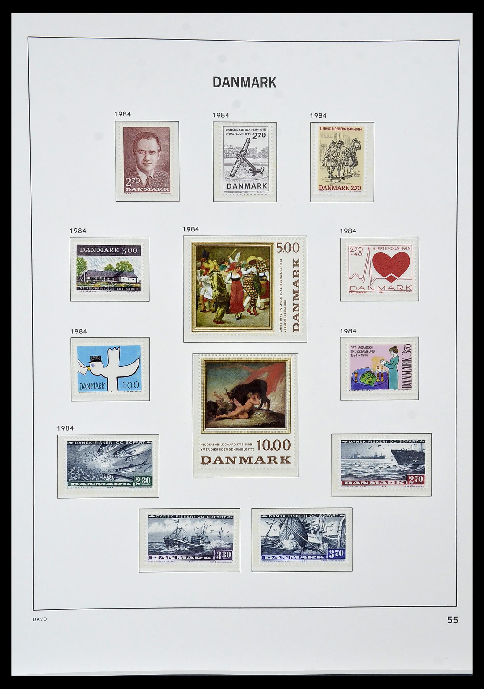 34448 053 - Postzegelverzameling 34448 Denemarken 1851-1999.
