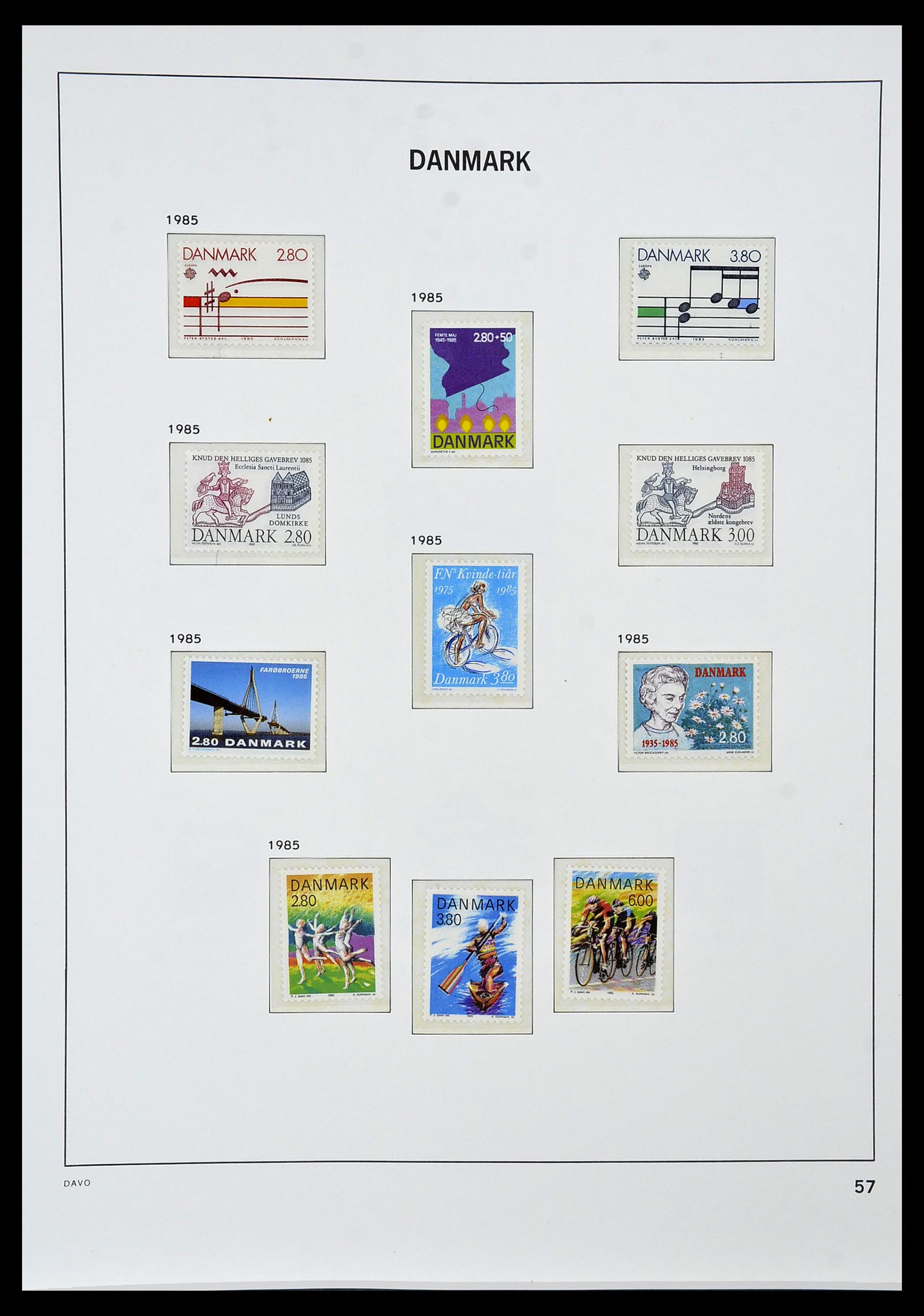 34448 055 - Postzegelverzameling 34448 Denemarken 1851-1999.