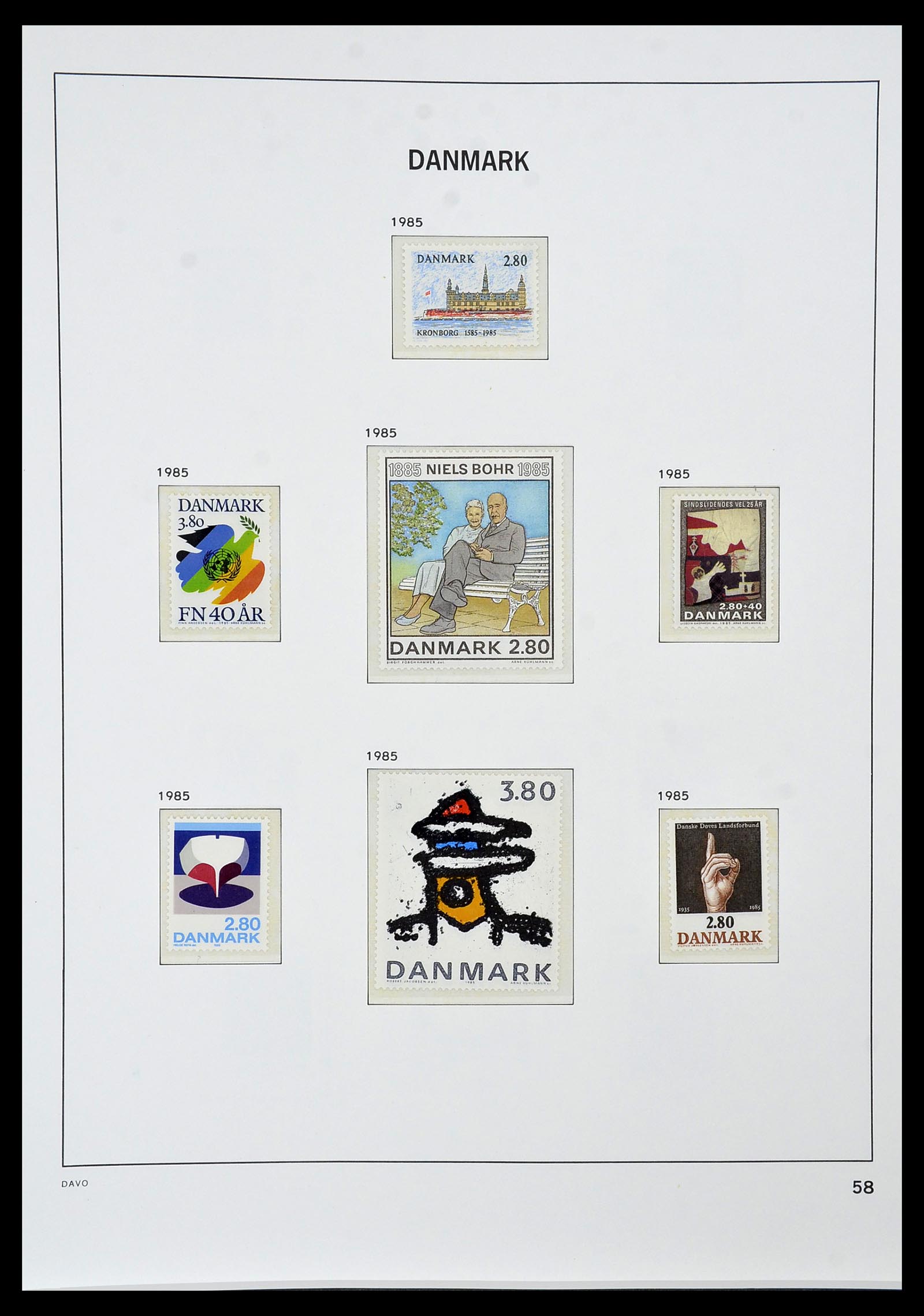 34448 056 - Postzegelverzameling 34448 Denemarken 1851-1999.