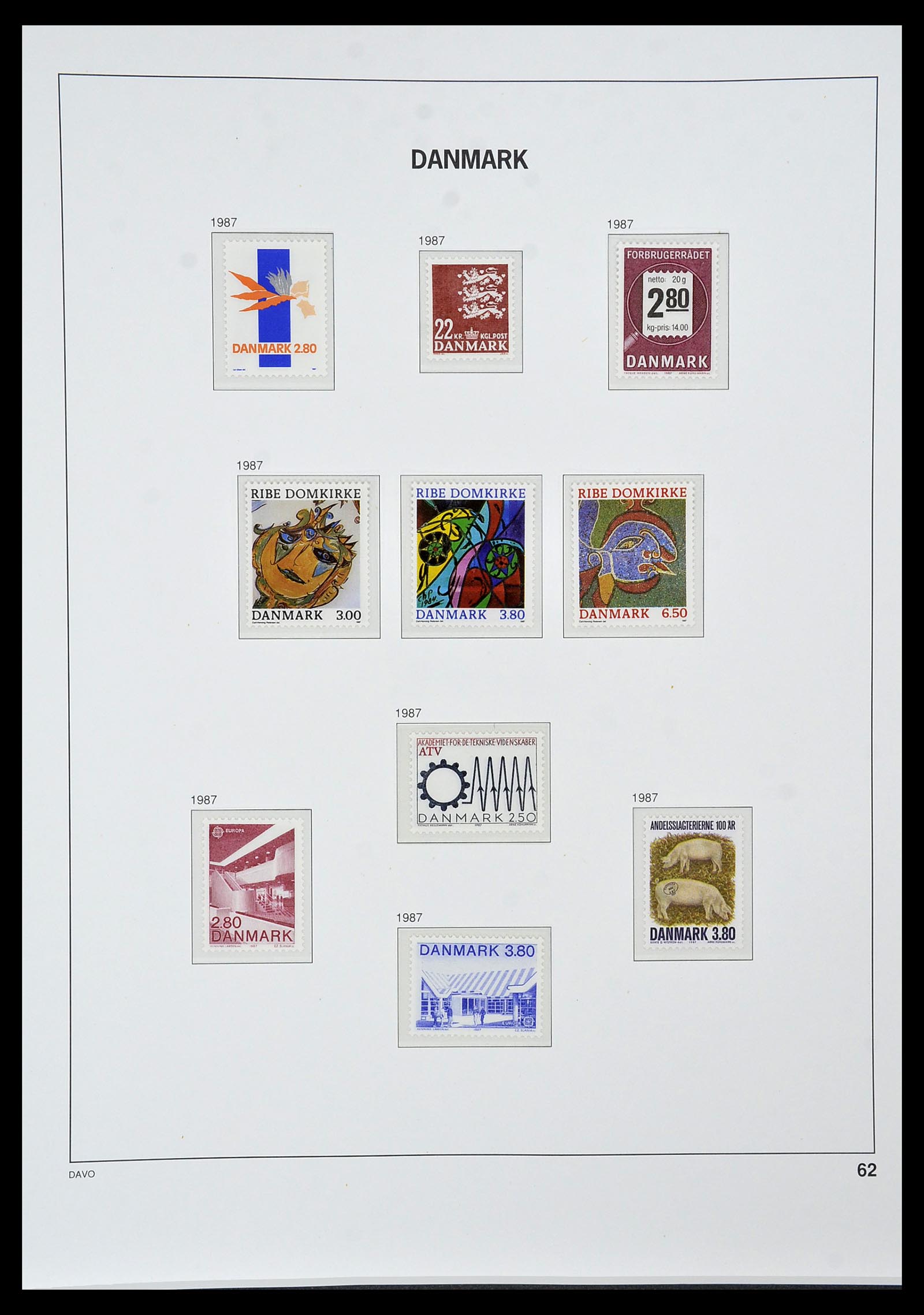 34448 060 - Postzegelverzameling 34448 Denemarken 1851-1999.