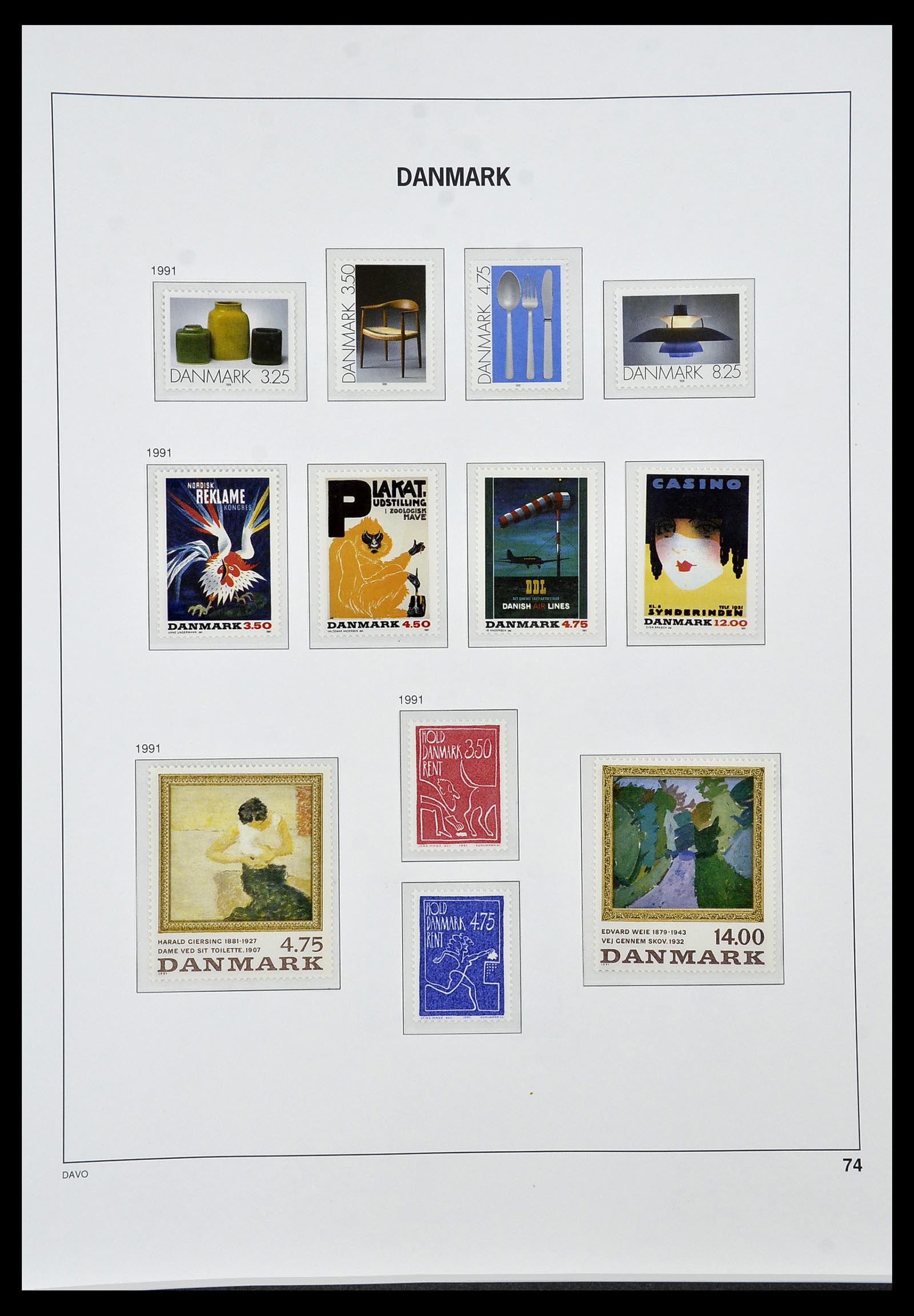 34448 072 - Postzegelverzameling 34448 Denemarken 1851-1999.