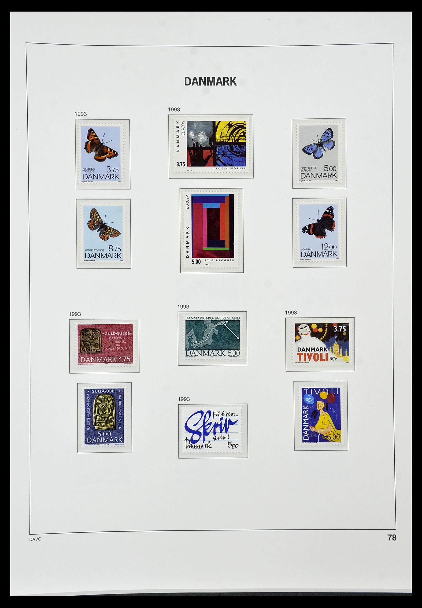 34448 076 - Postzegelverzameling 34448 Denemarken 1851-1999.