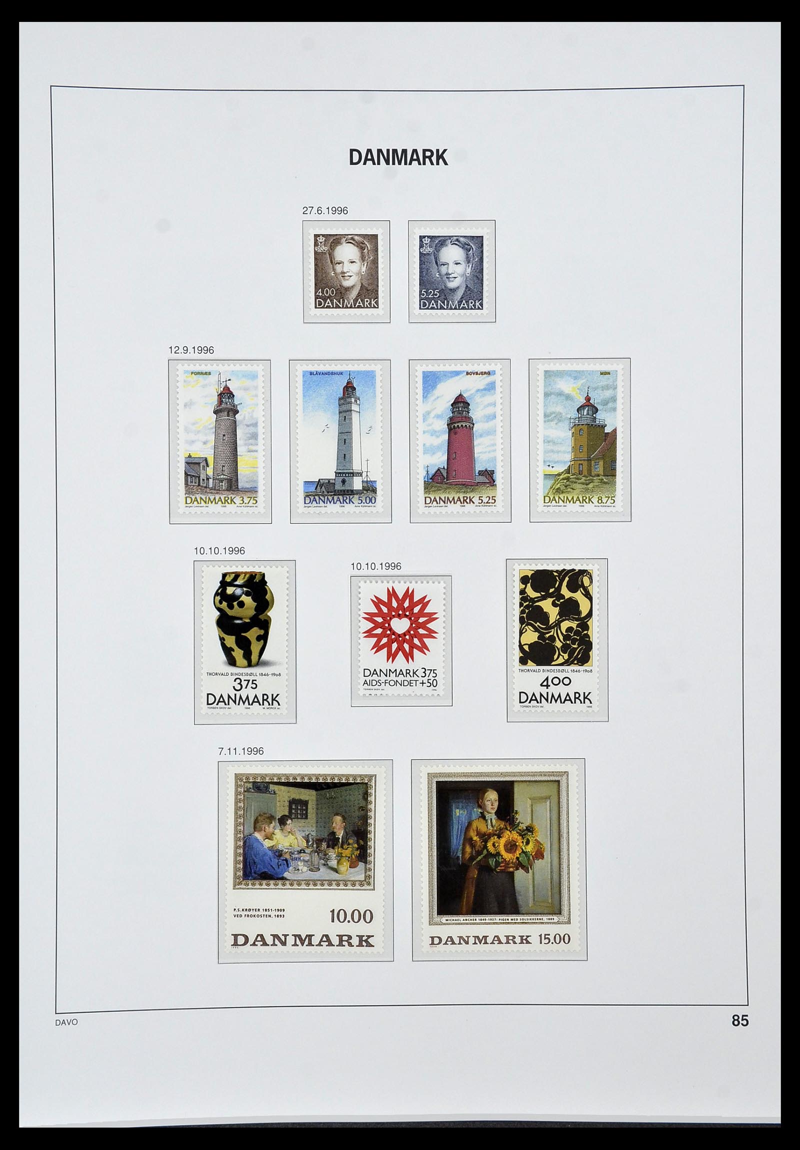 34448 083 - Postzegelverzameling 34448 Denemarken 1851-1999.