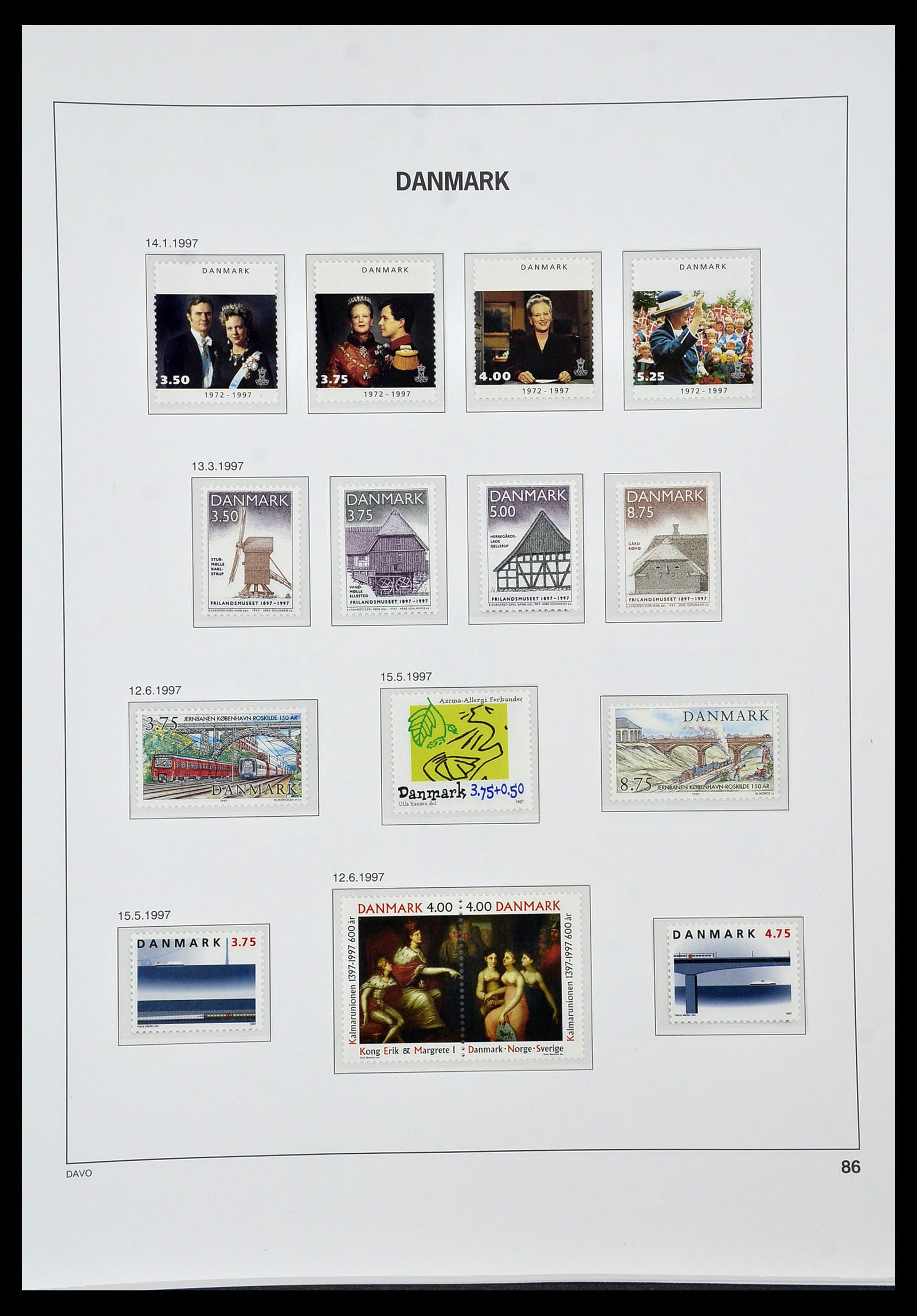 34448 084 - Postzegelverzameling 34448 Denemarken 1851-1999.
