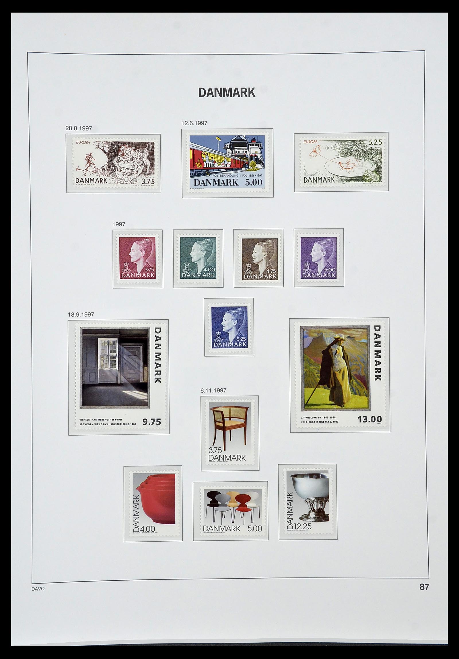 34448 085 - Postzegelverzameling 34448 Denemarken 1851-1999.