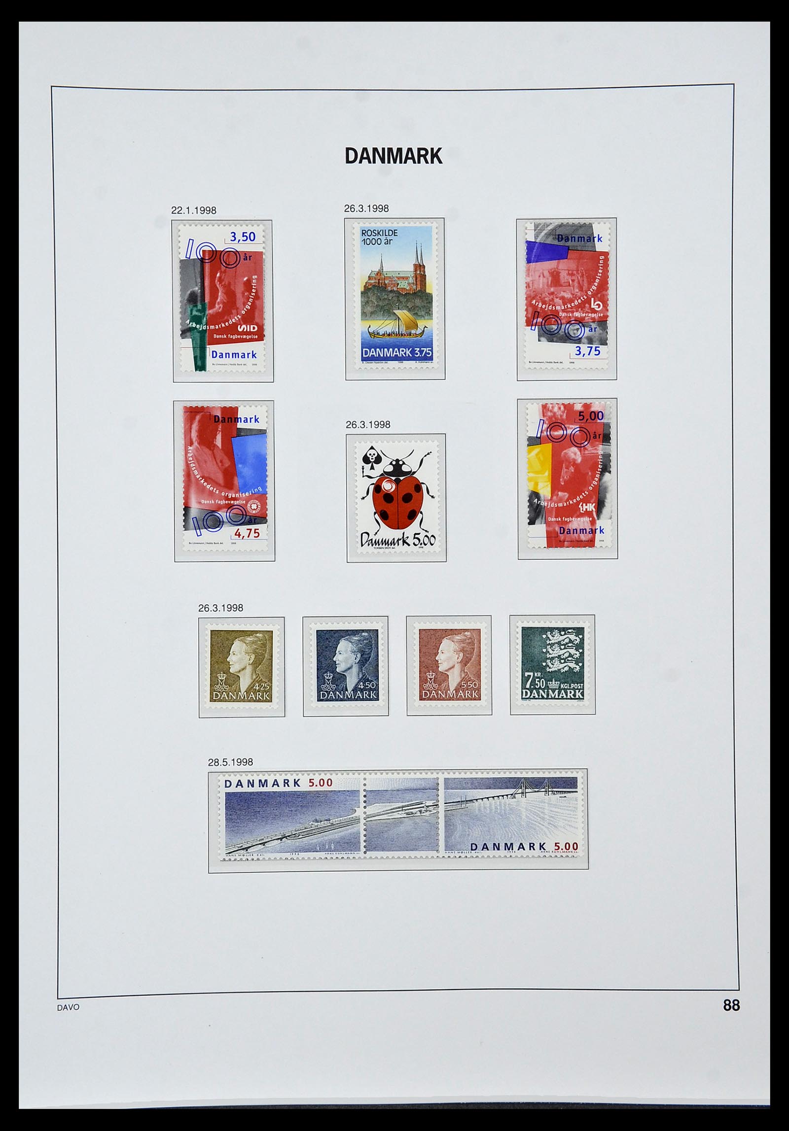 34448 086 - Postzegelverzameling 34448 Denemarken 1851-1999.