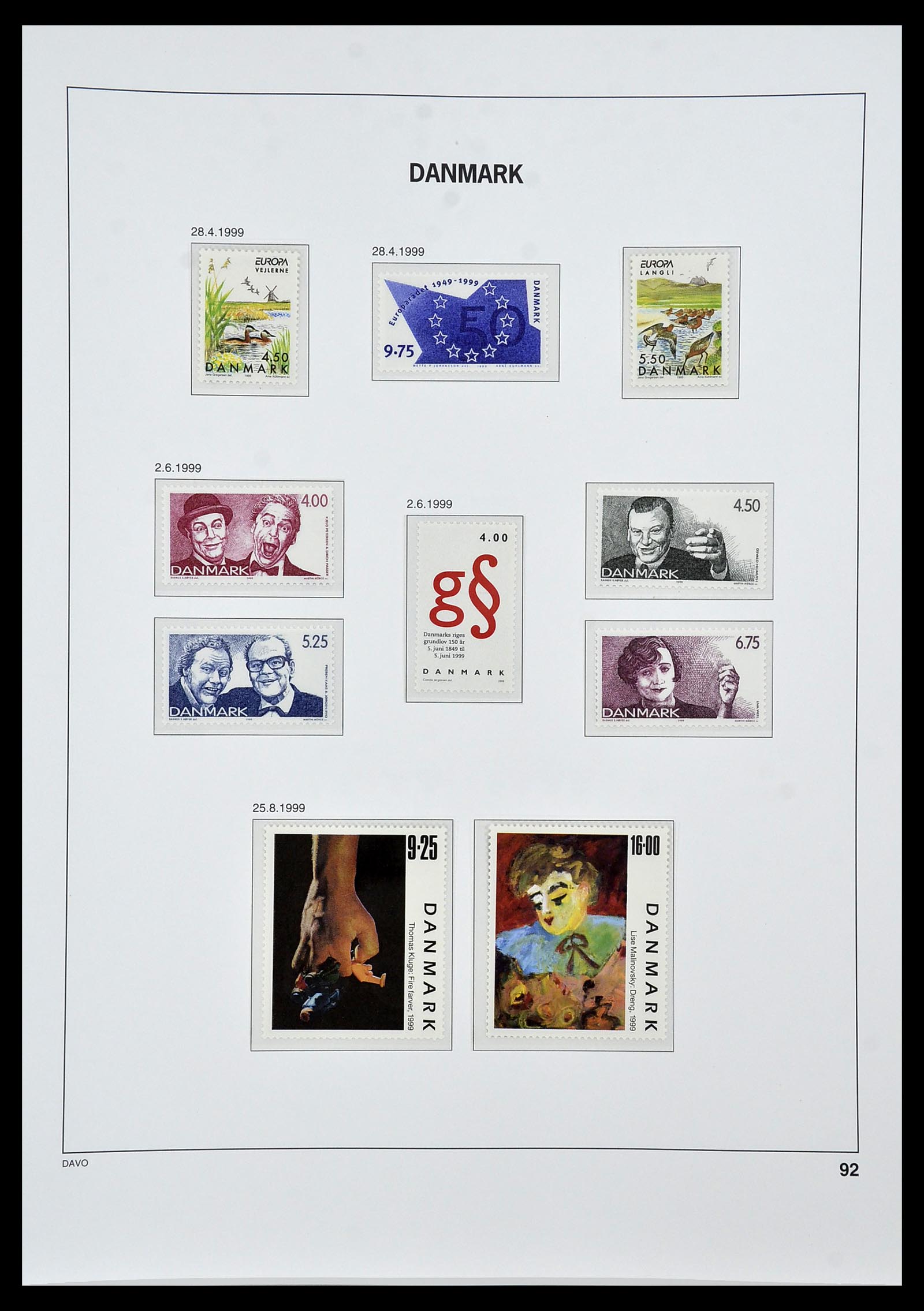 34448 090 - Postzegelverzameling 34448 Denemarken 1851-1999.