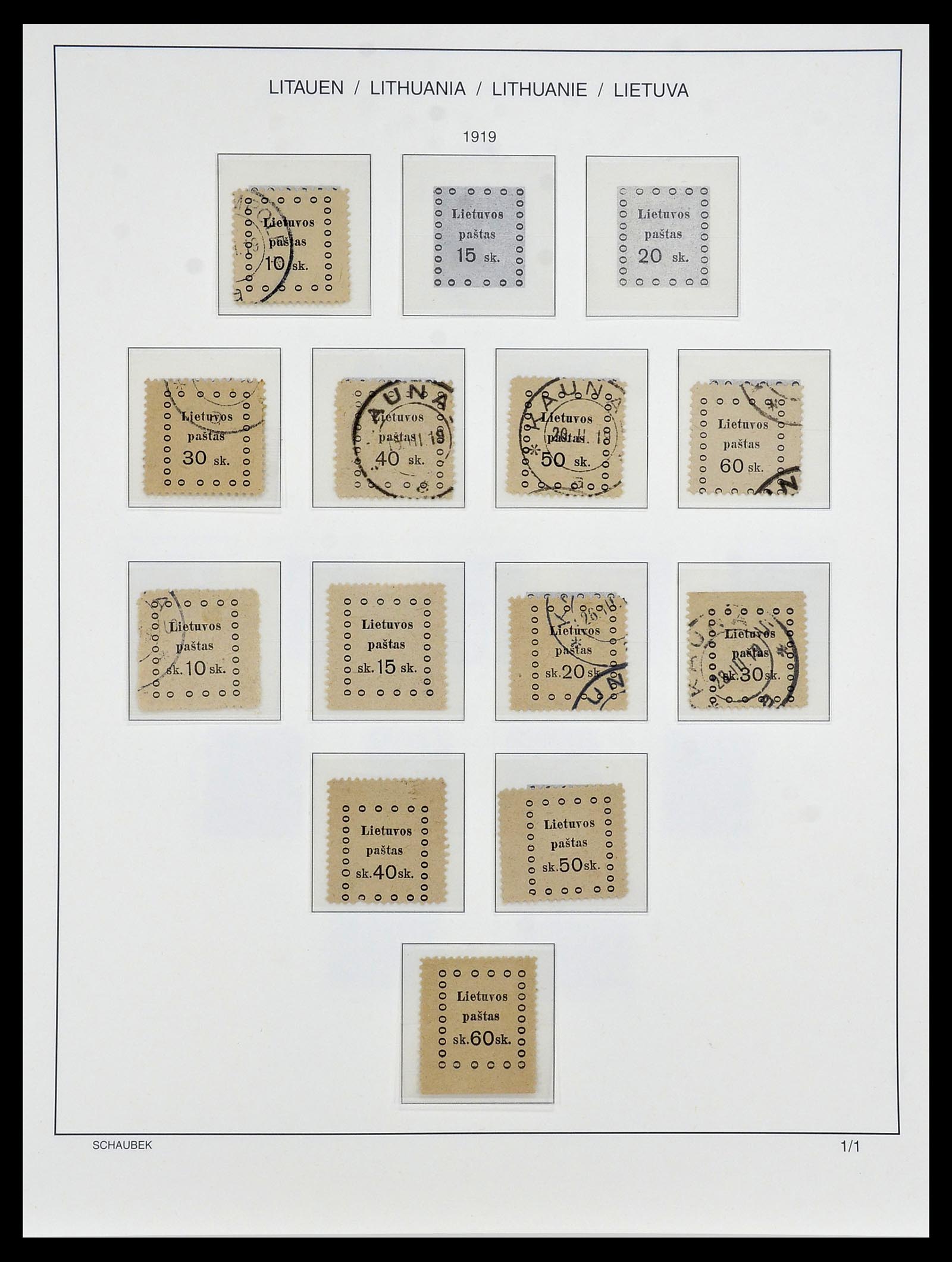 34449 001 - Postzegelverzameling 34449 Litouwen 1919-1940.